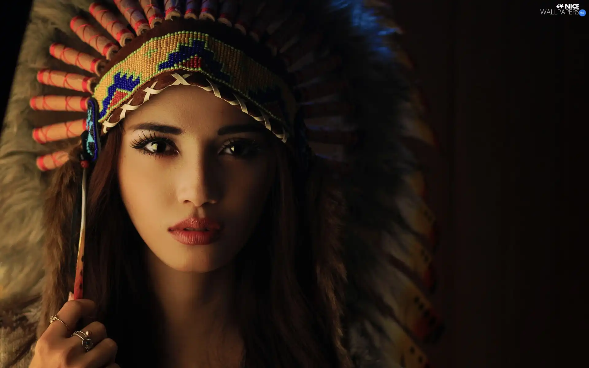 Women, jewellery, Plume, make-up