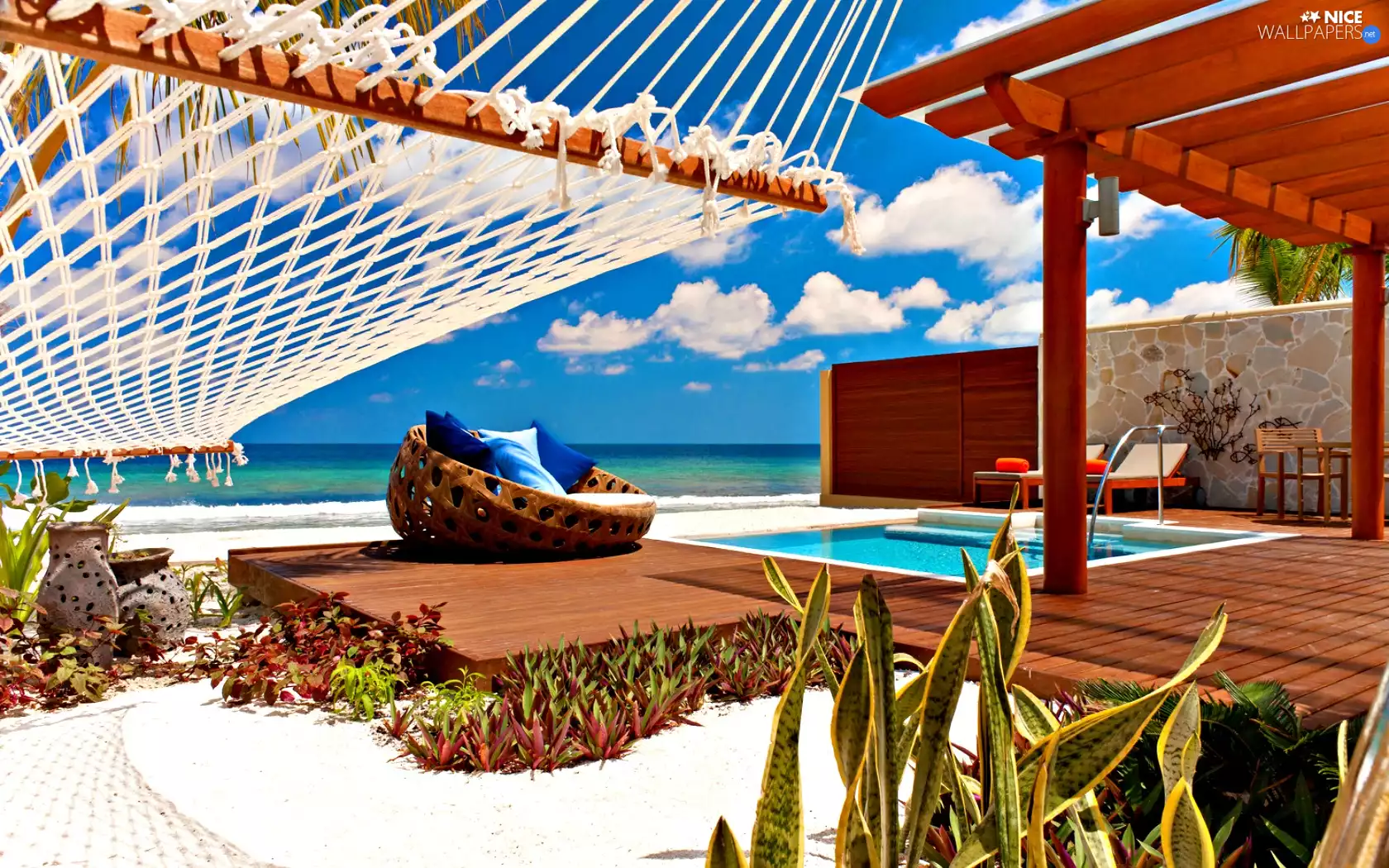 Hammock, Hotel hall, Pool