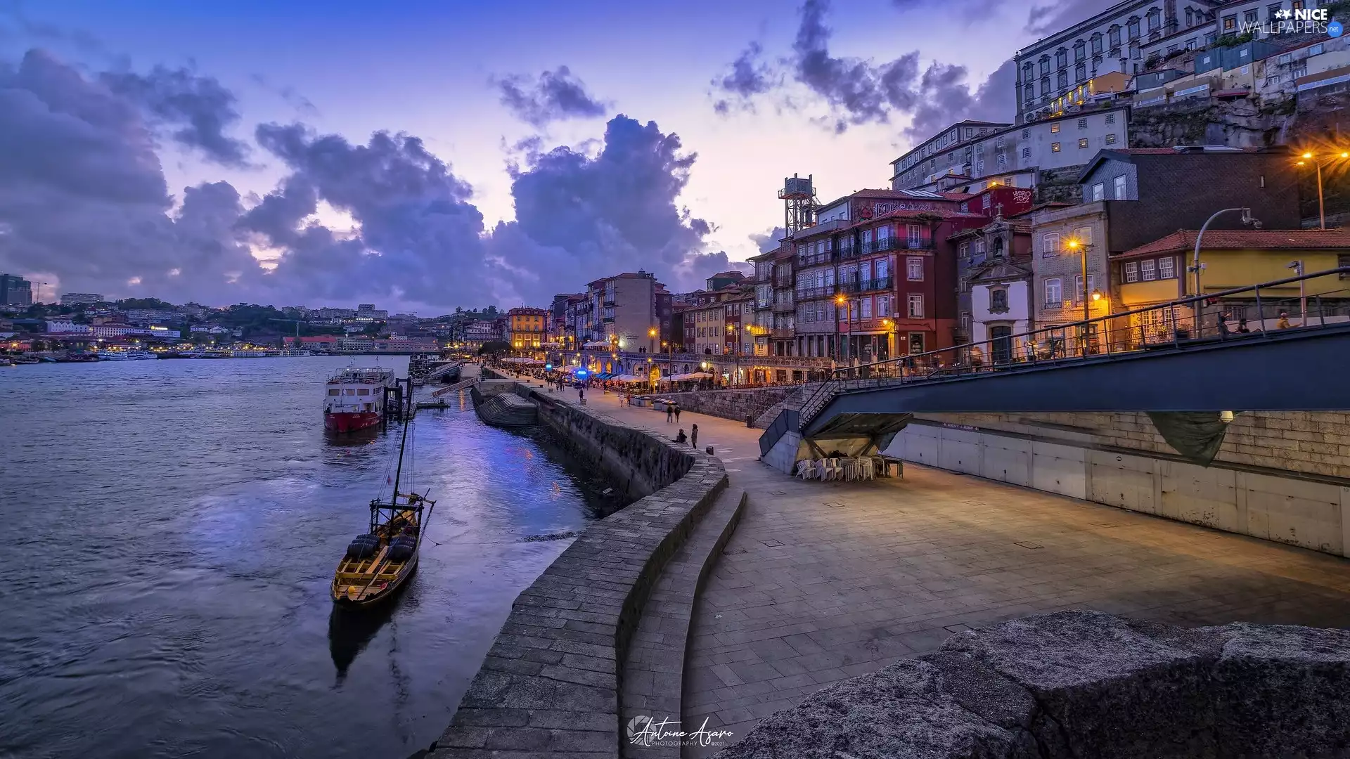 Houses, Douro River, Porto, Portugal, Town, wharf