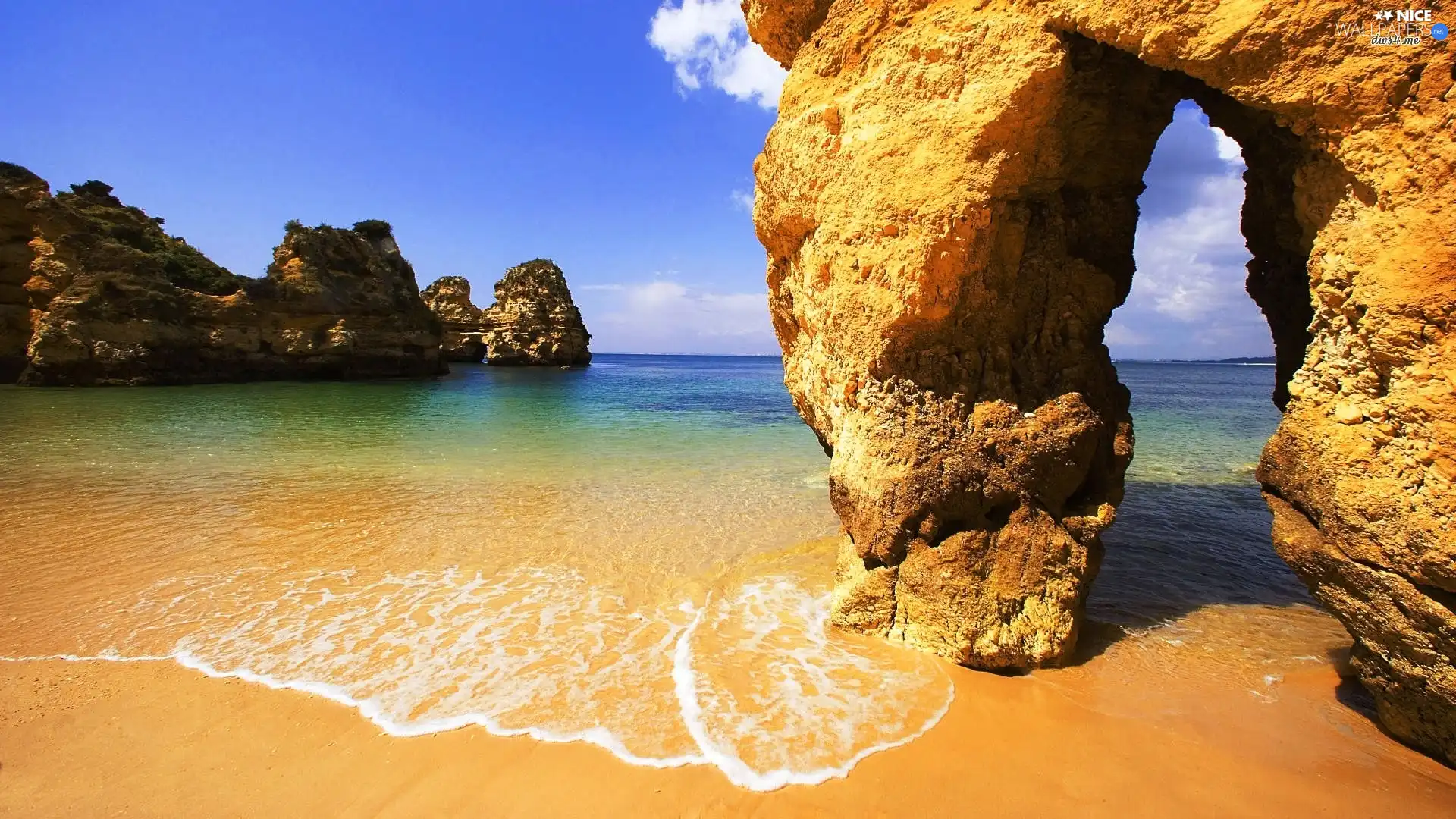 sea, Algarve, Portugal, rocks