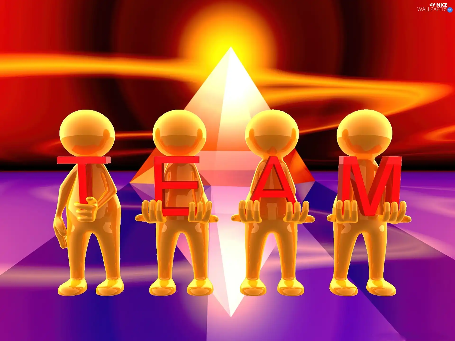 Pyramid, four, humans