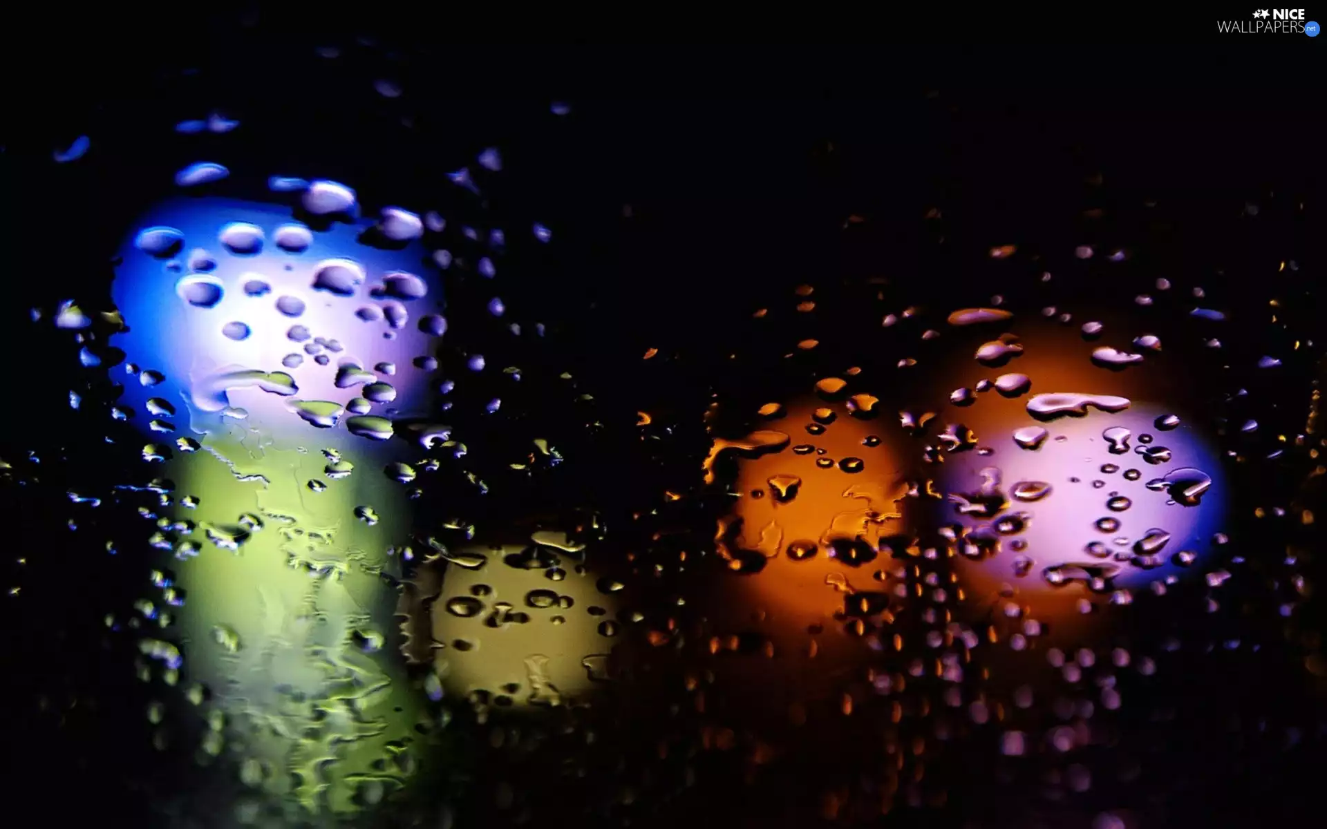 drops, color, objects, Rain