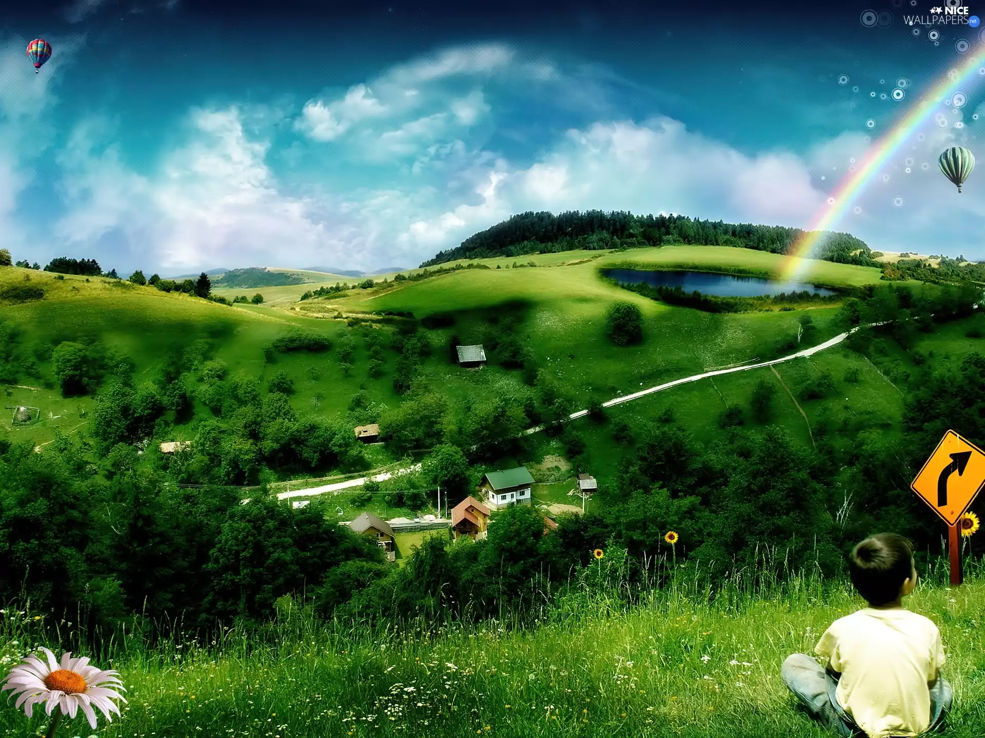 Kid, View, Great Rainbows