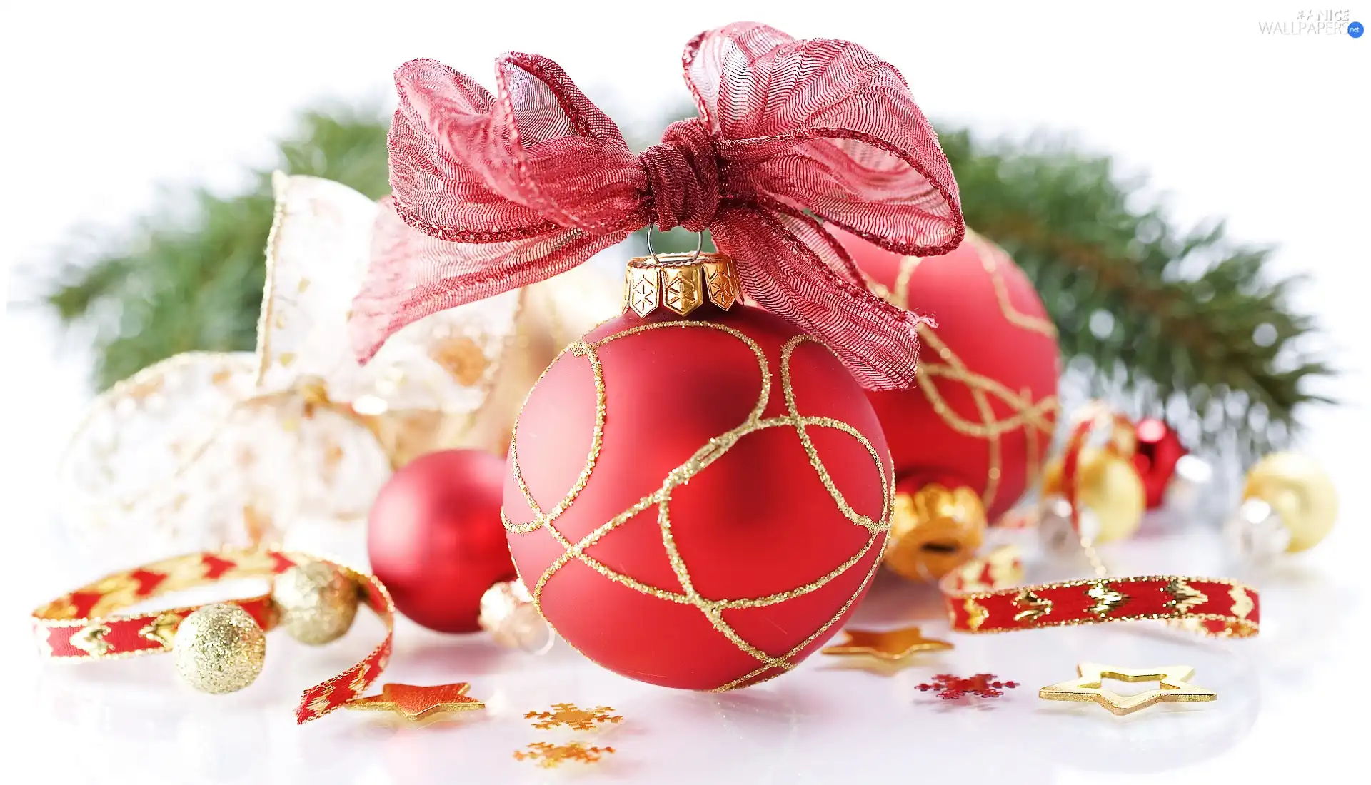 ribbon, baubles, red hot