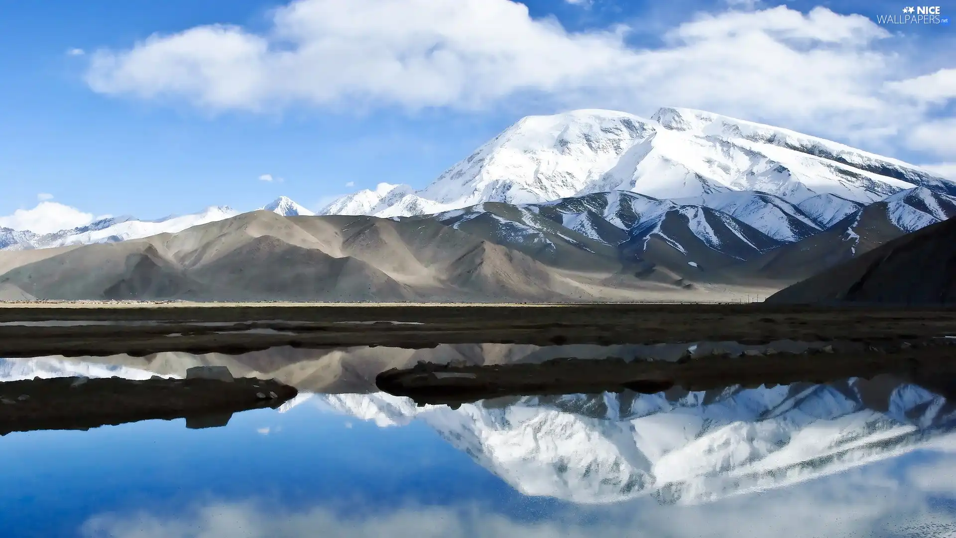 reflection, China, Mirror, water, Mountains