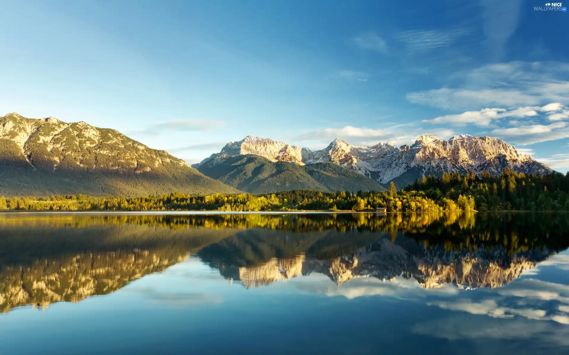 reflection, Mountains, lake