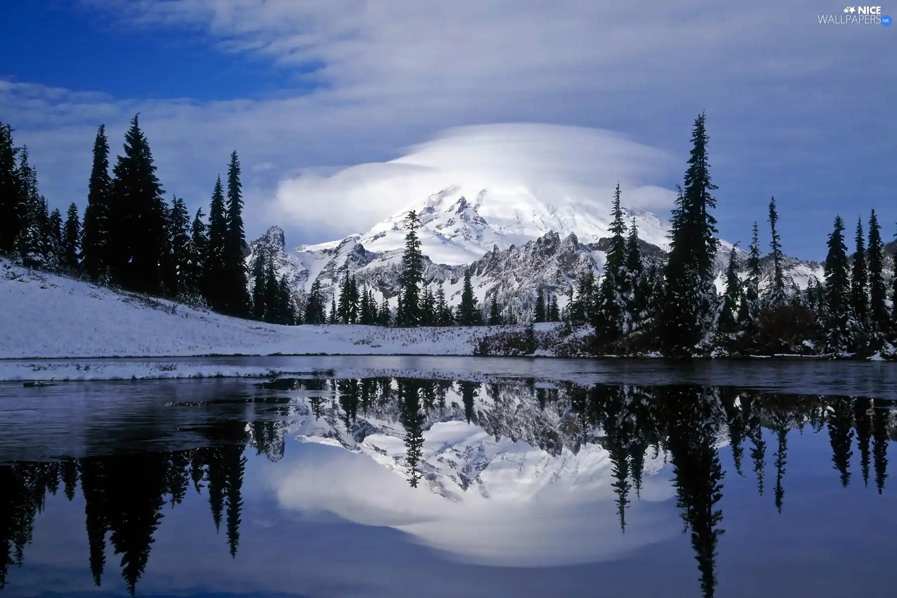 lake, Mountains, reflection, forest