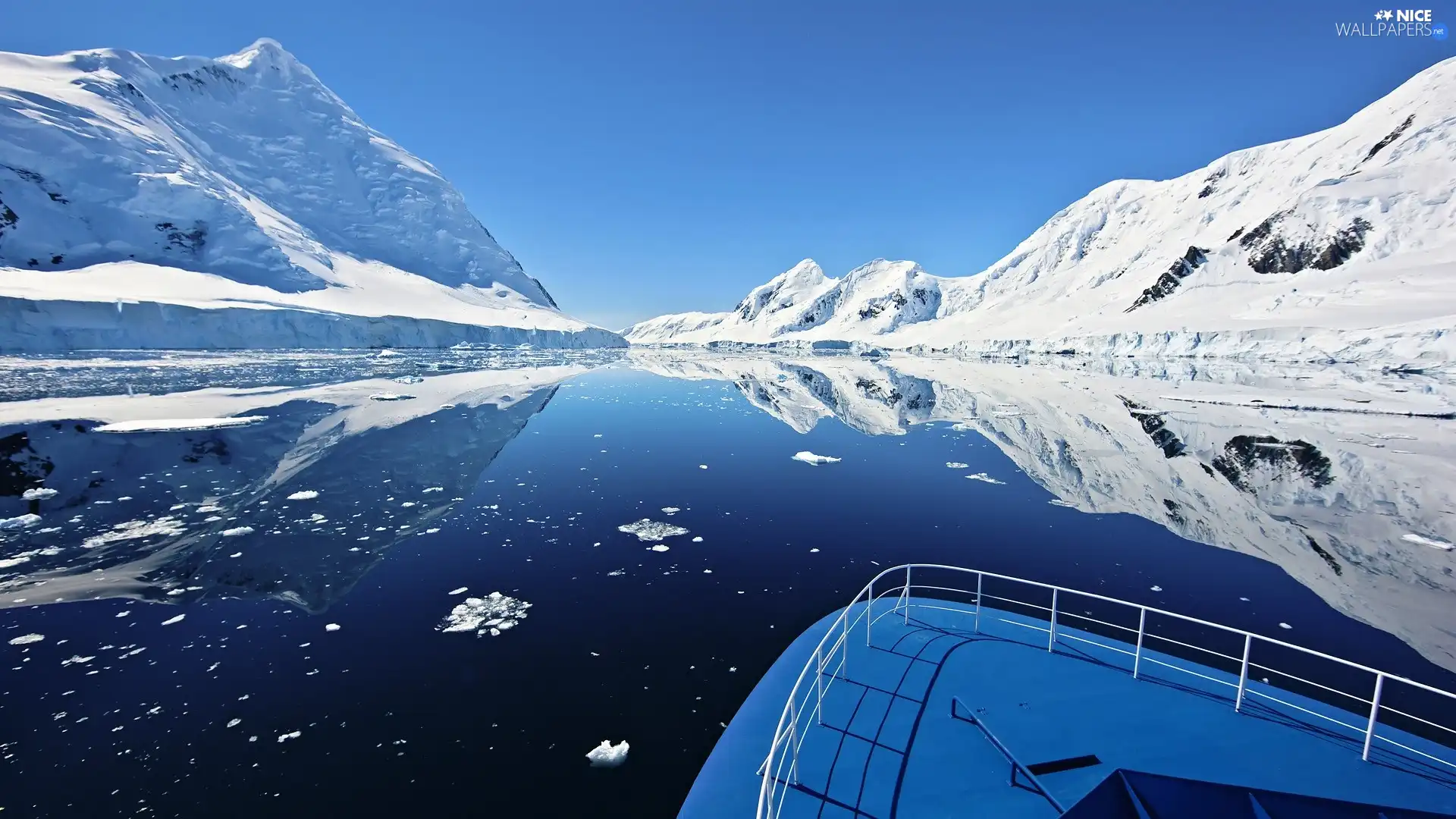 Snowy, clean, reflection, Mountains