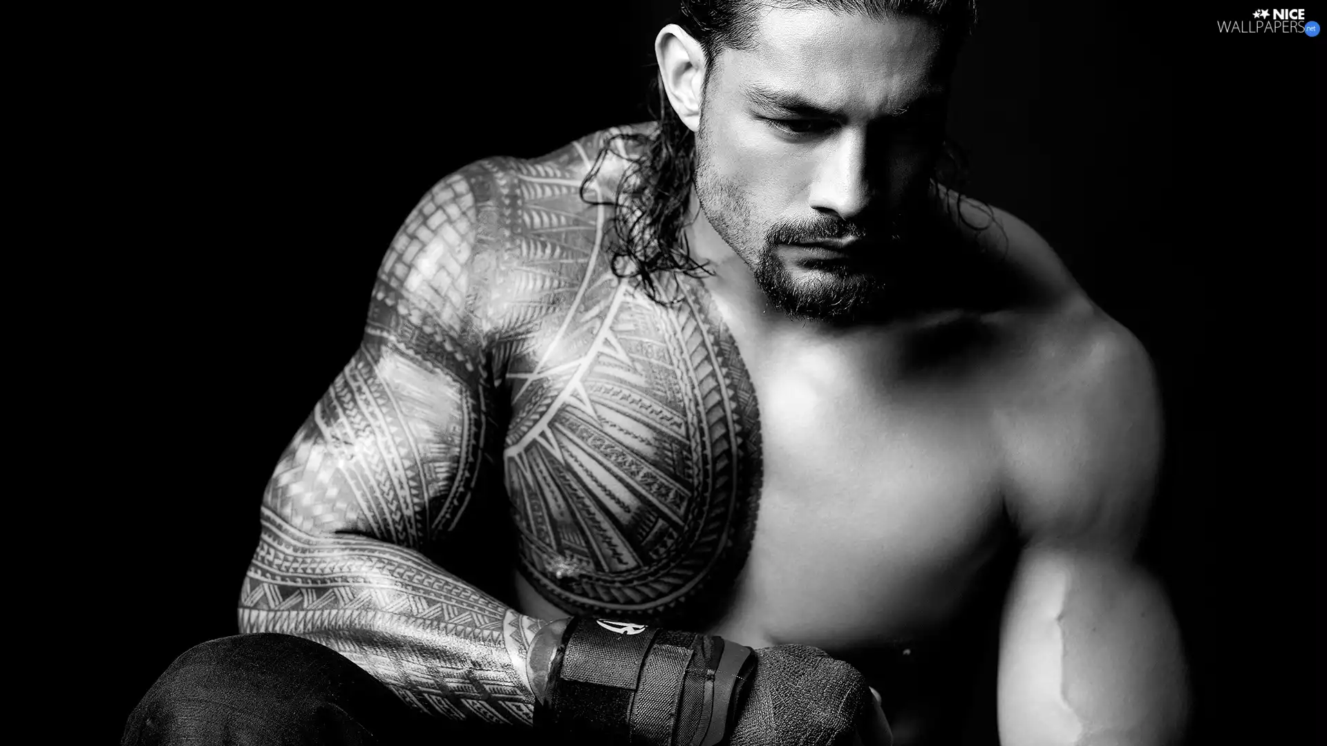 Roman Reigns, Tattoo, muscle, Wrestler