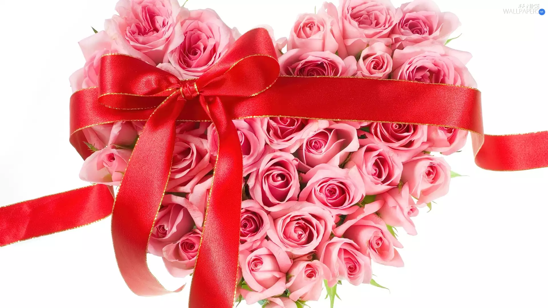 ribbon, Heart, roses
