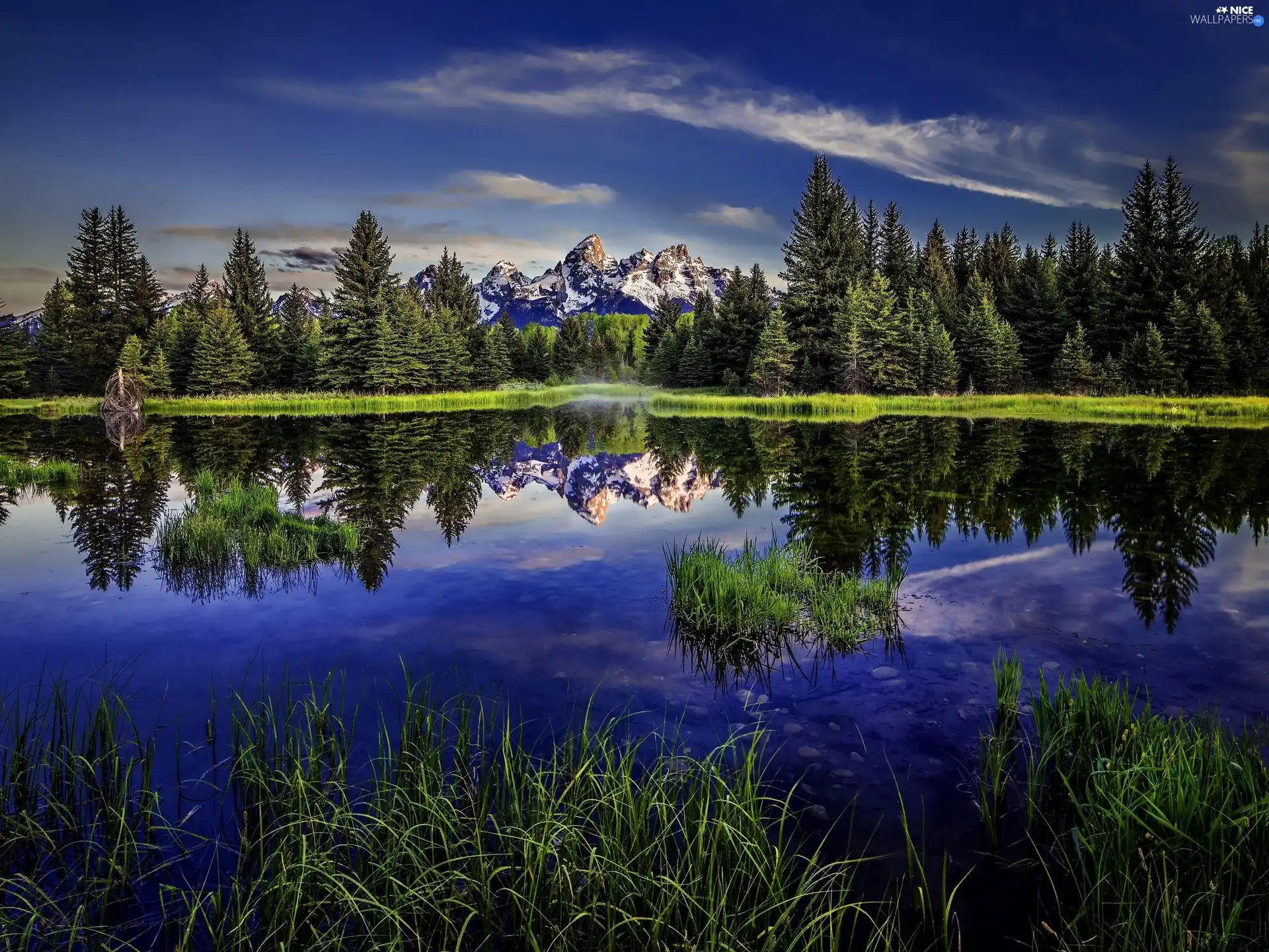 River, Mountains, forest