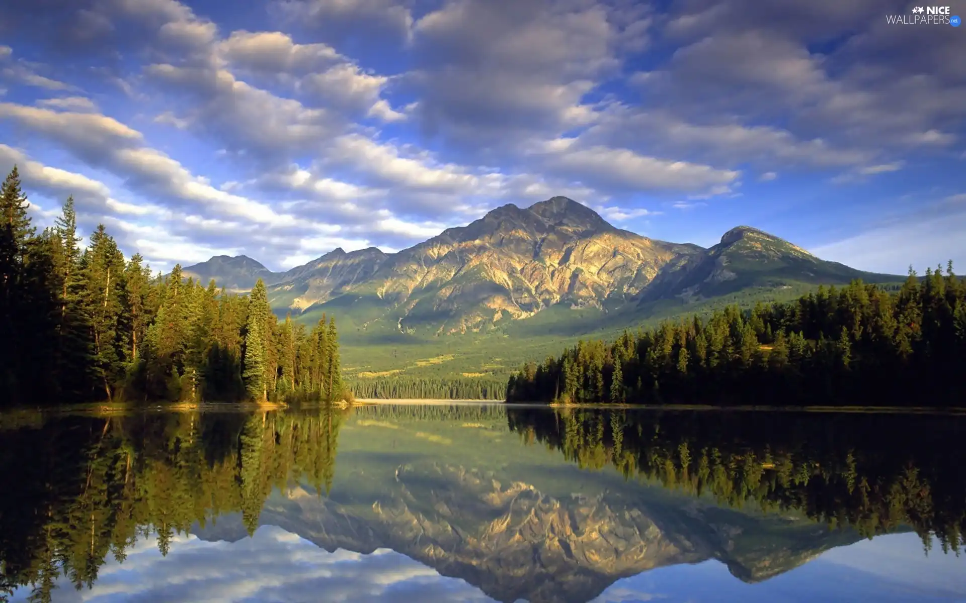 River, mountains, forest