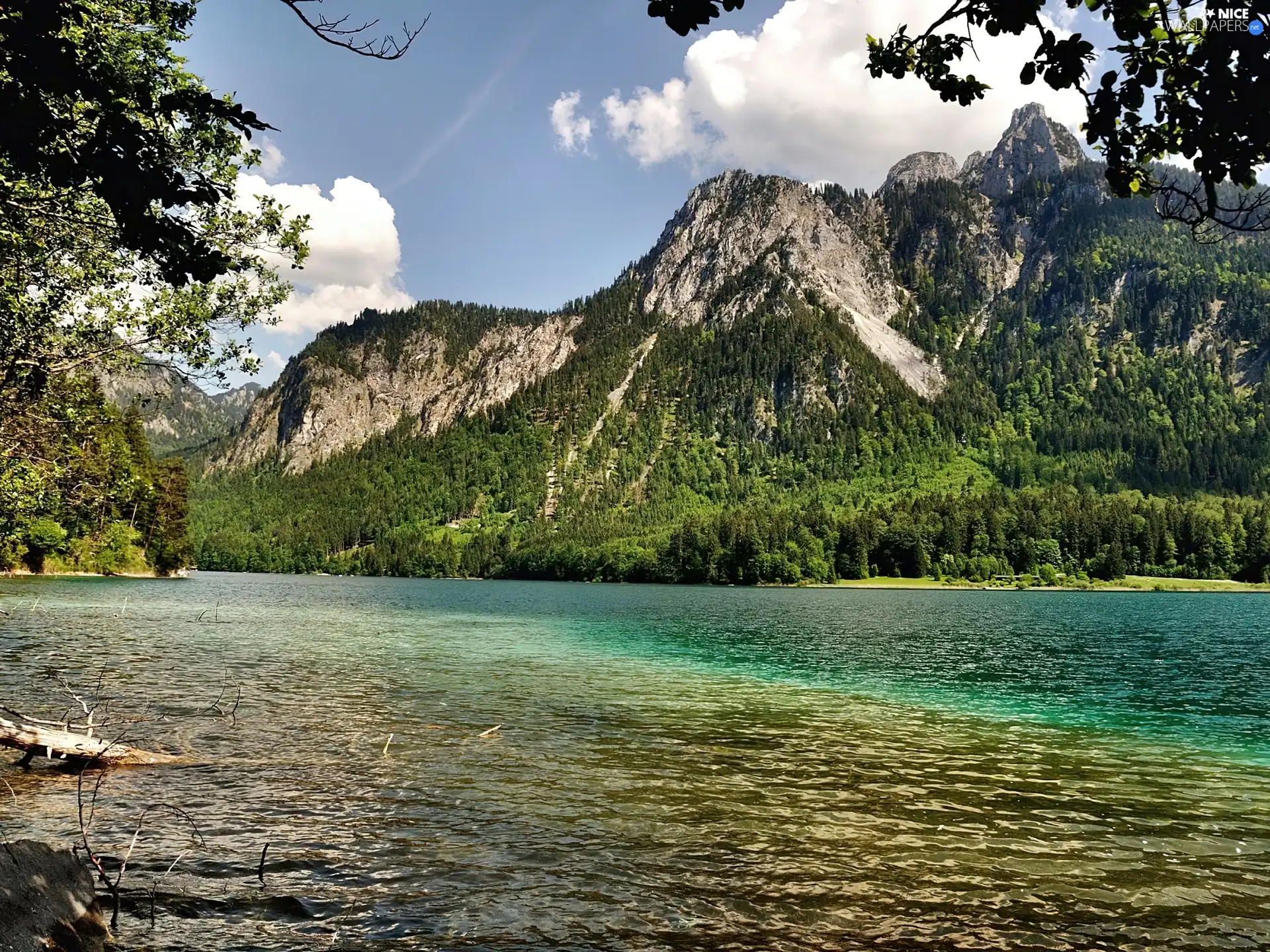 River, Mountains, forest