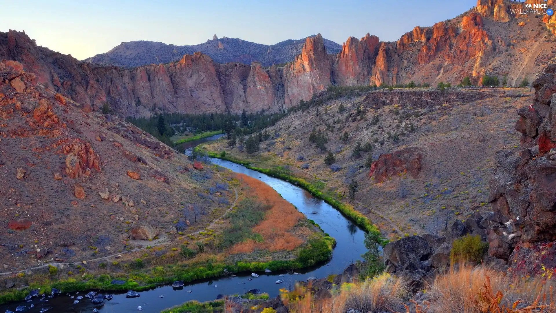 Mountains, River