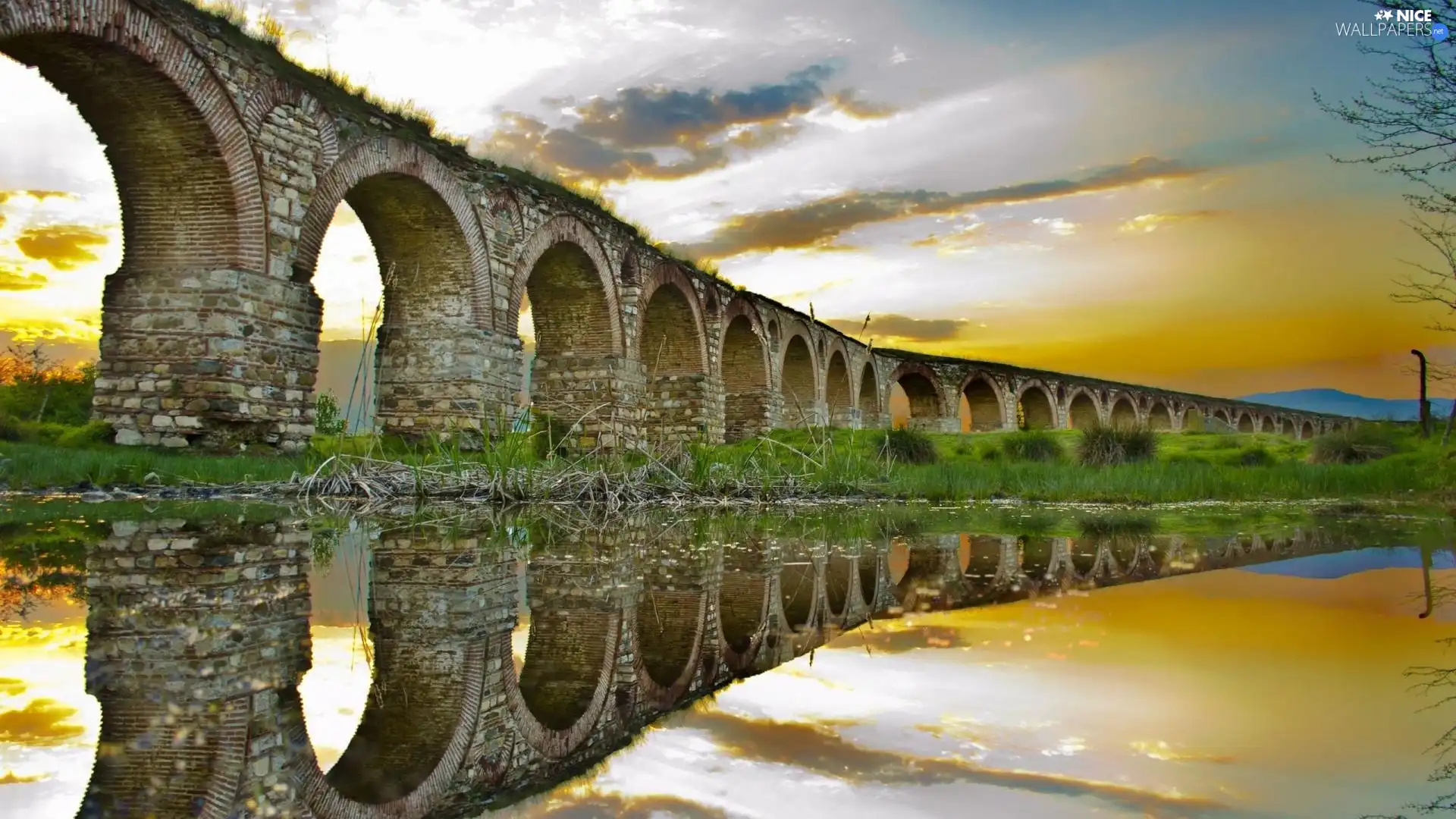 River, bridge, reflection