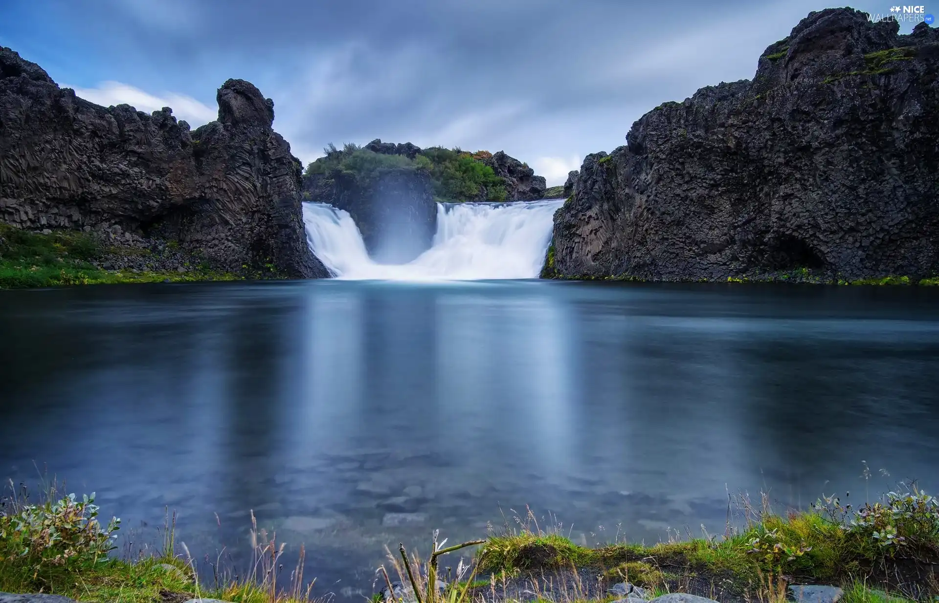 River Waterfall Rocks Nice Wallpapers 2046x1315