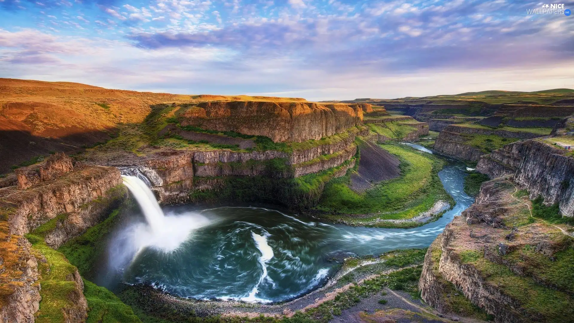 River, canyon, waterfall