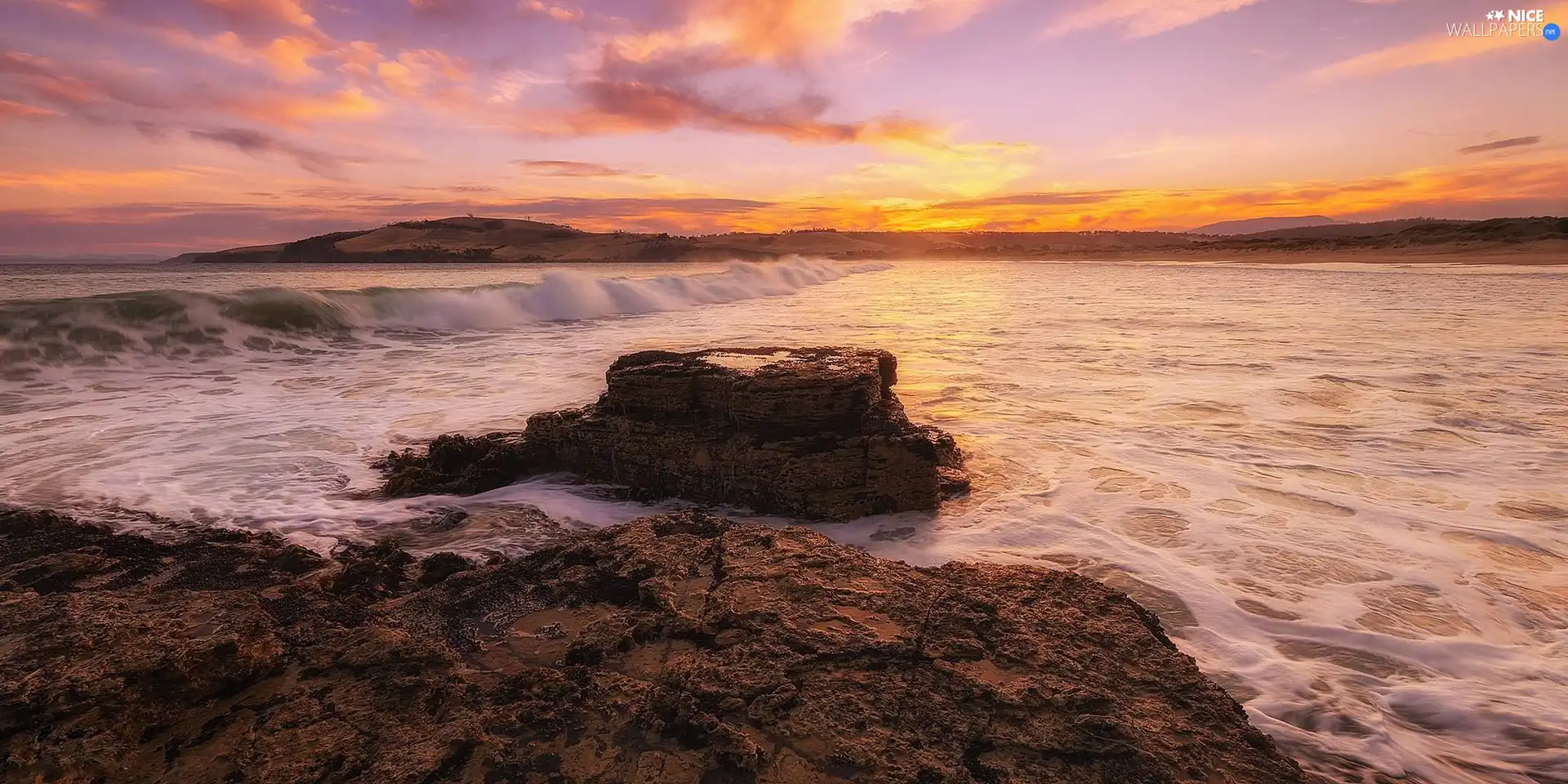 west, rocks, River, sun