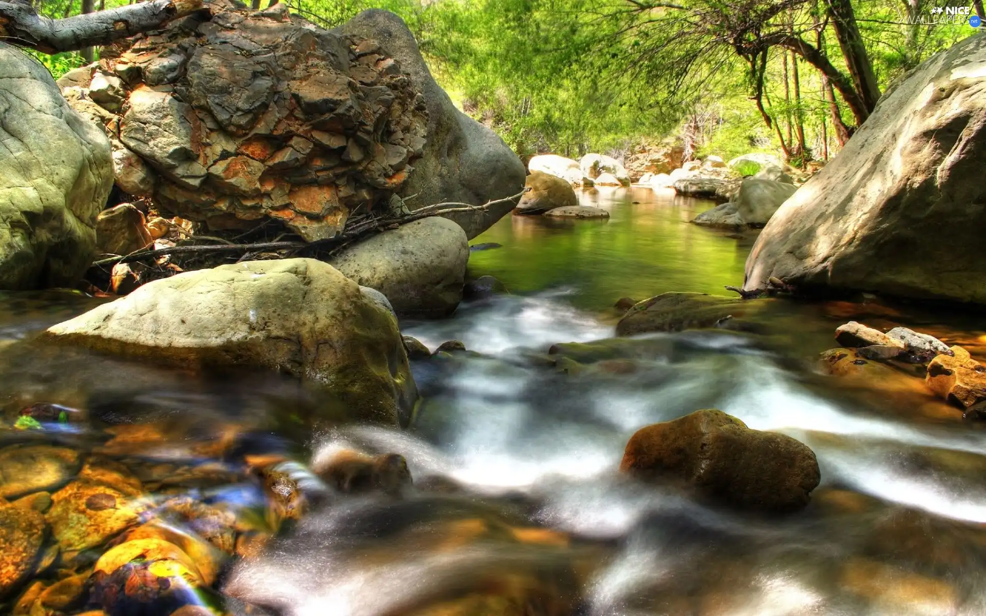 rivers, Stones, current