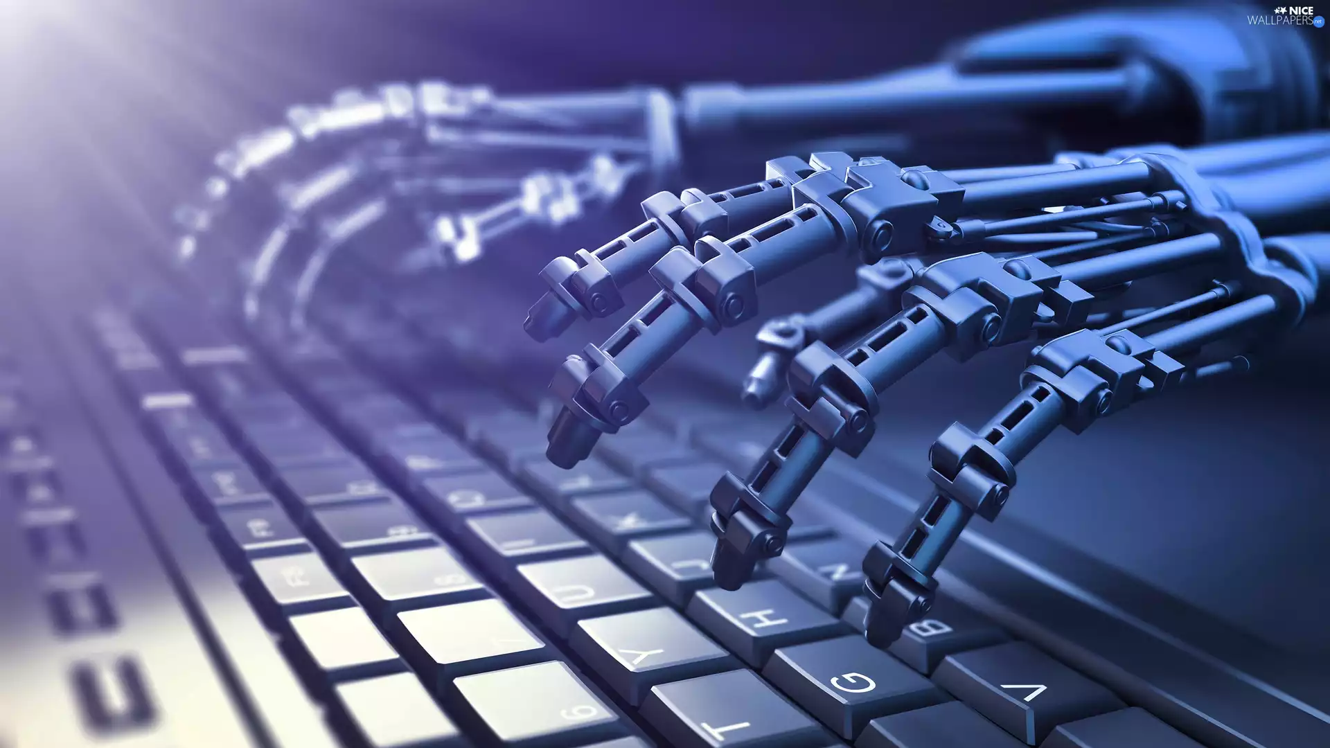 Robotics, hands, keyboard, Robot