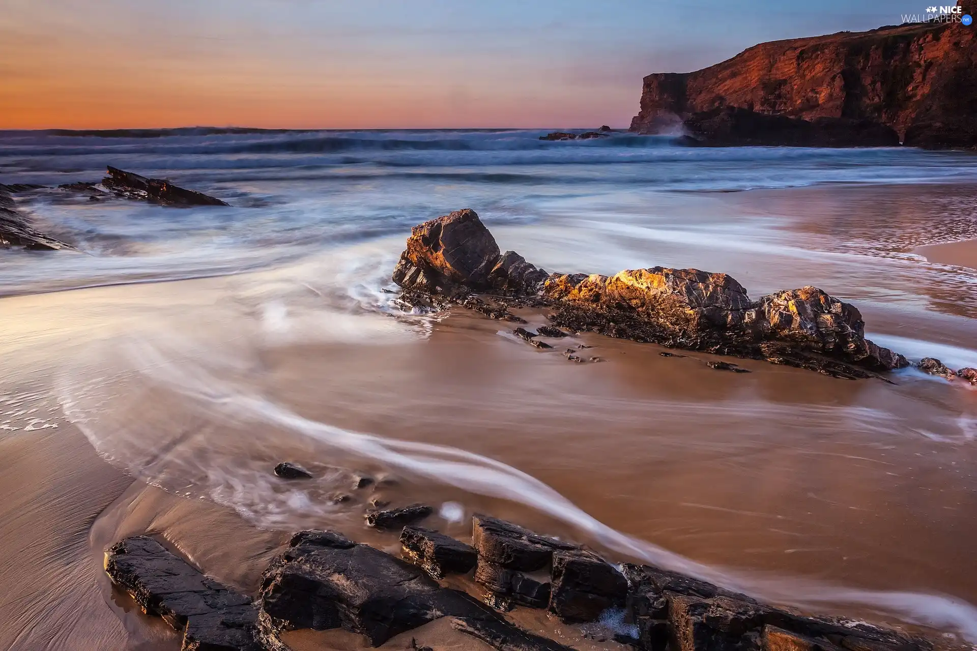 rocks, sea, cliff