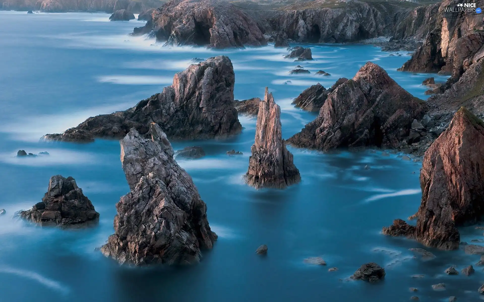 rocks, sea, Coast