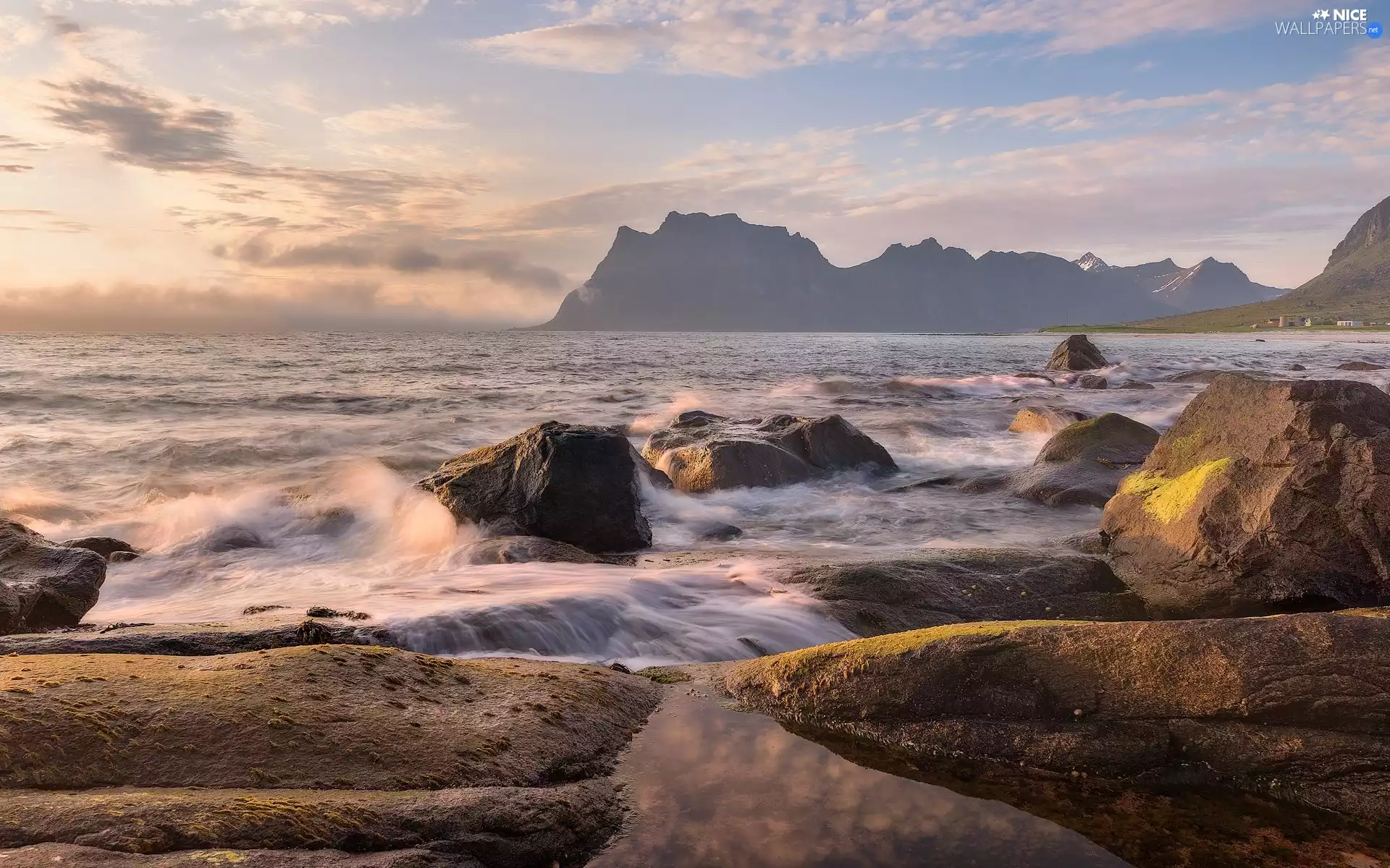 boulders, Rocks, Mountains, Stones, sea
