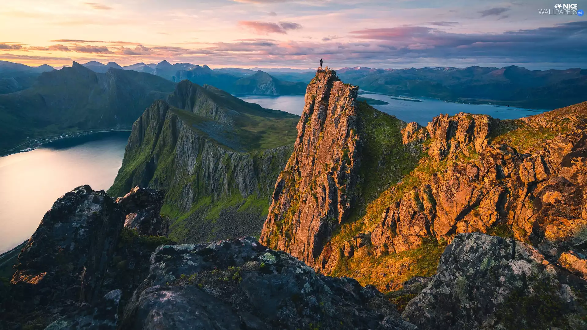 Senja Island, Norway, rocks, Human, Mountains, sea