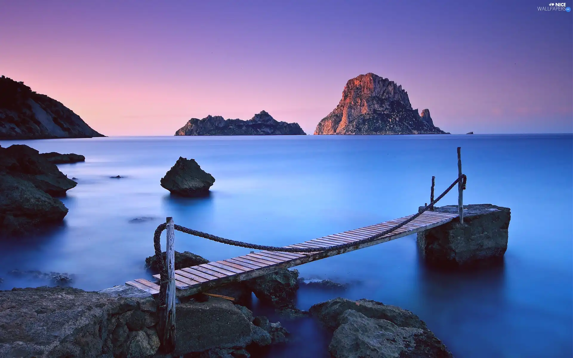 rocks, sea, Platform