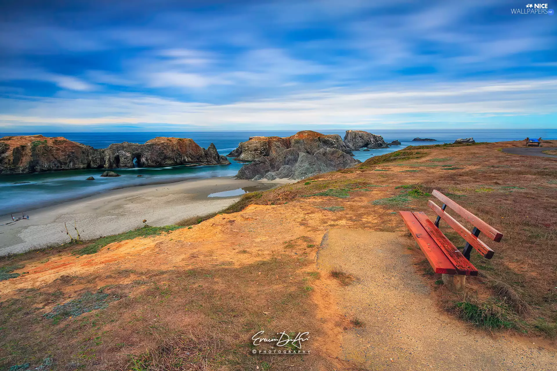 sea, Coast, Bench, rocks