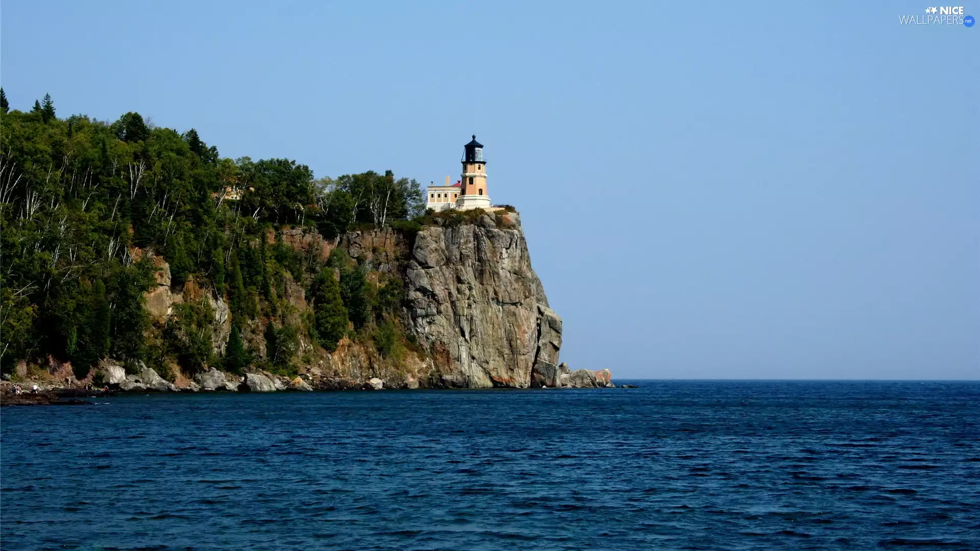rocks, Lighthouses, sea