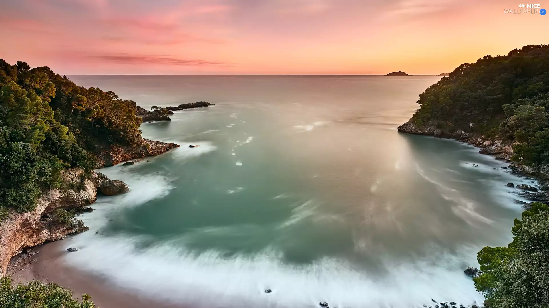 VEGETATION, Great Sunsets, rocks, Gulf, sea