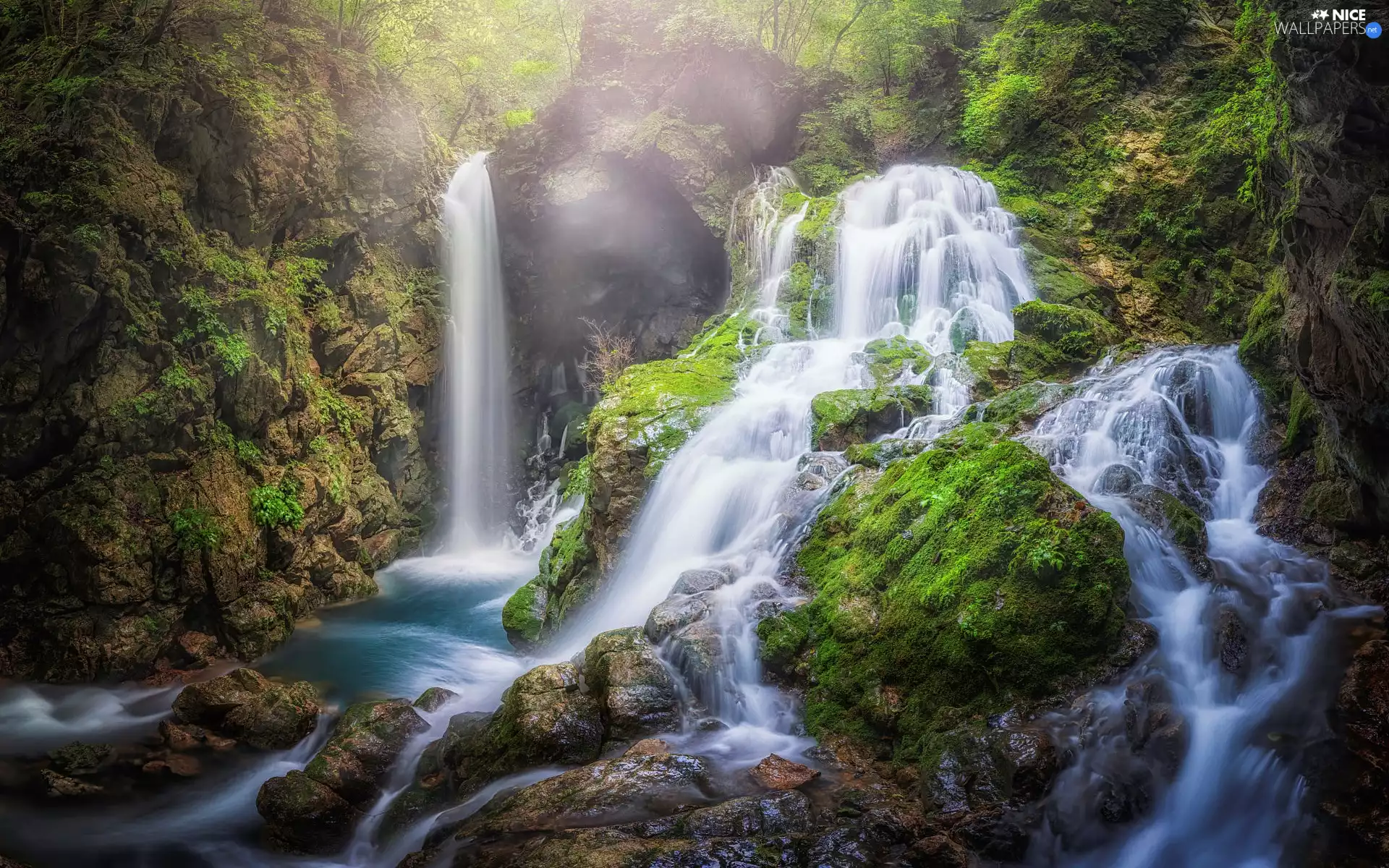 VEGETATION, rocks, waterfall, Green, River