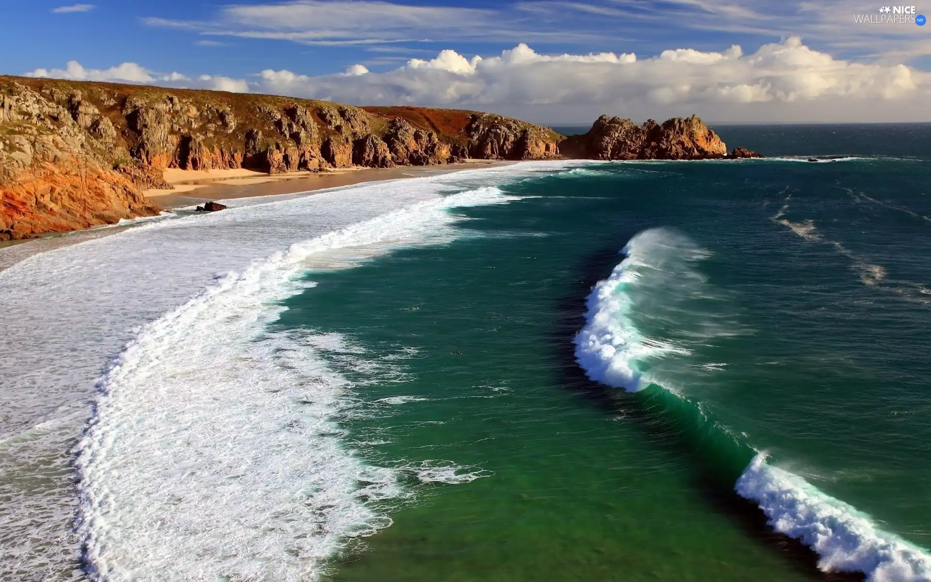 rocks, sea, Waves