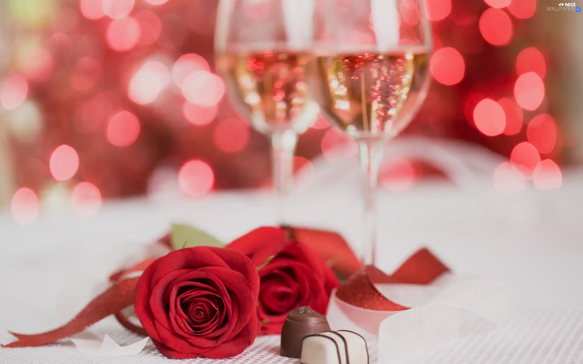 roses, Champagne, Valentine