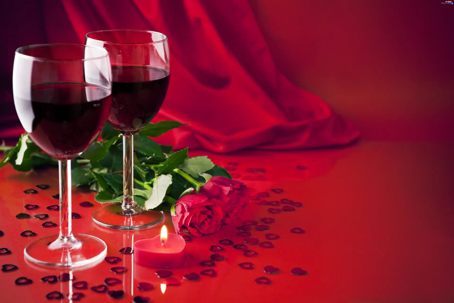 roses, Wine, Valentine