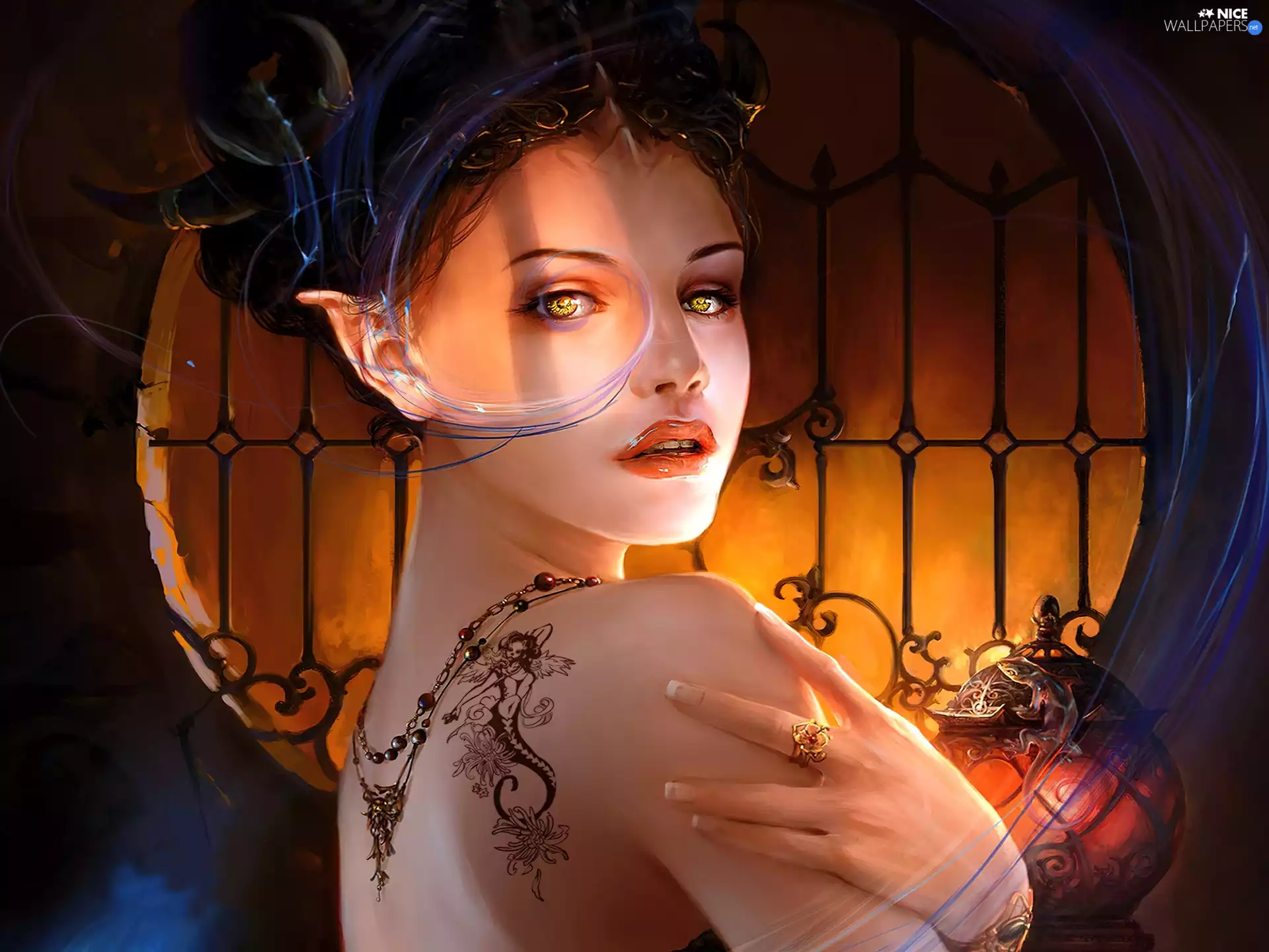 Women, Ring, Tattoo, rosette