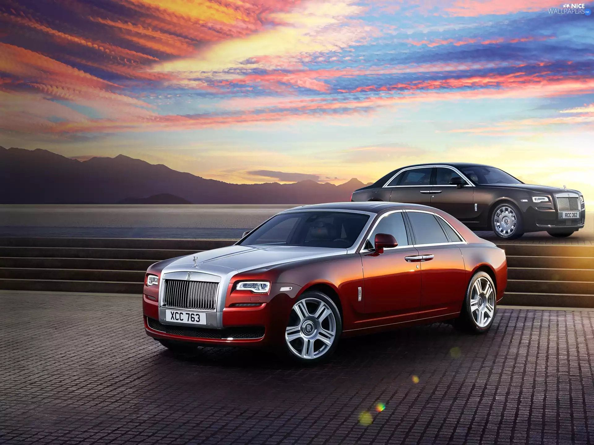 Two cars, Rolls Royce Ghost, 2017, cars