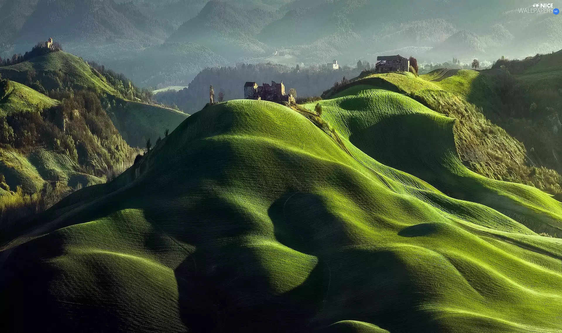 green ones, structures, ruins, The Hills