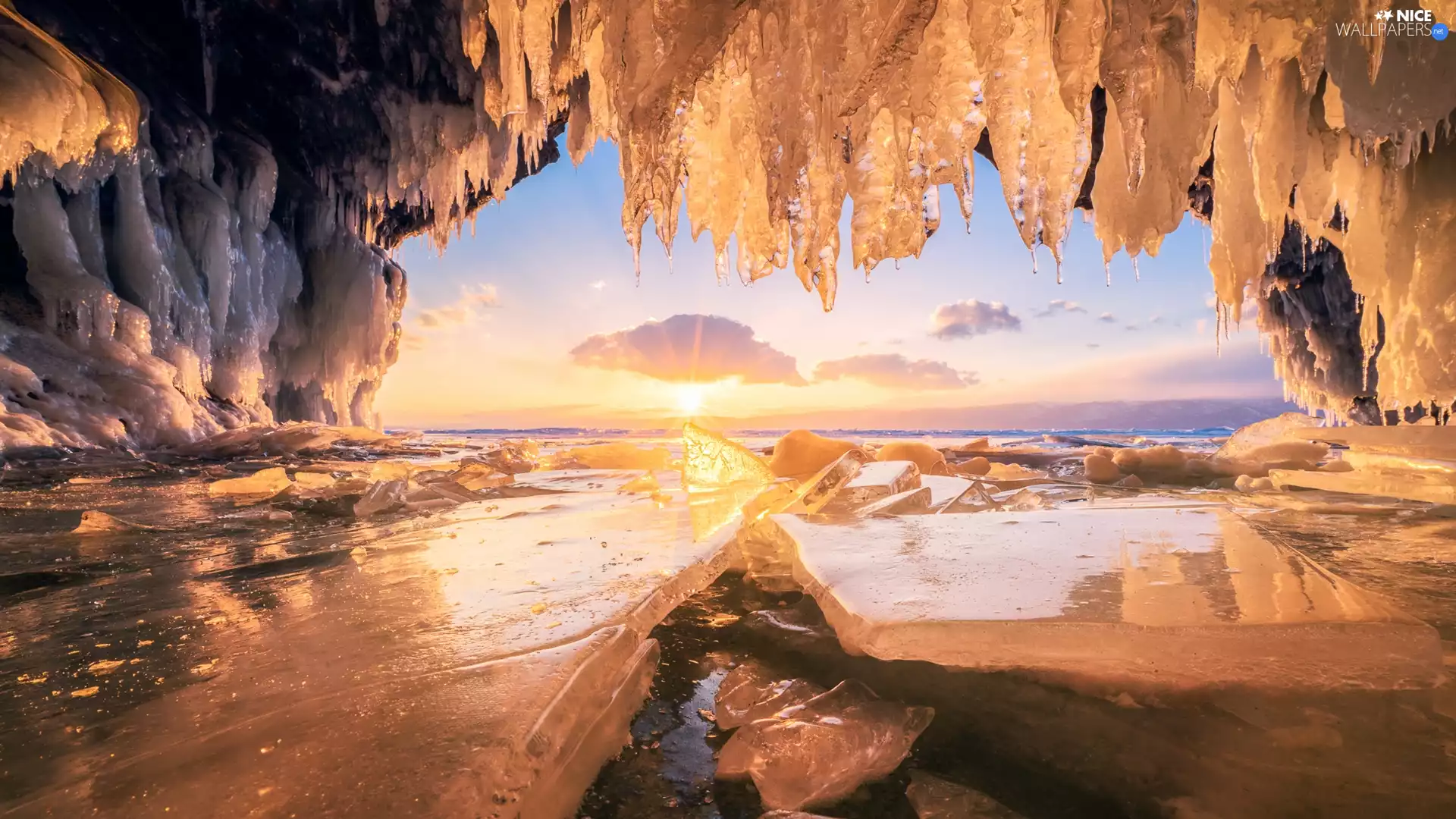 lumps, Baikal Lake, icicle, Ice Cave, Icecream, Russia