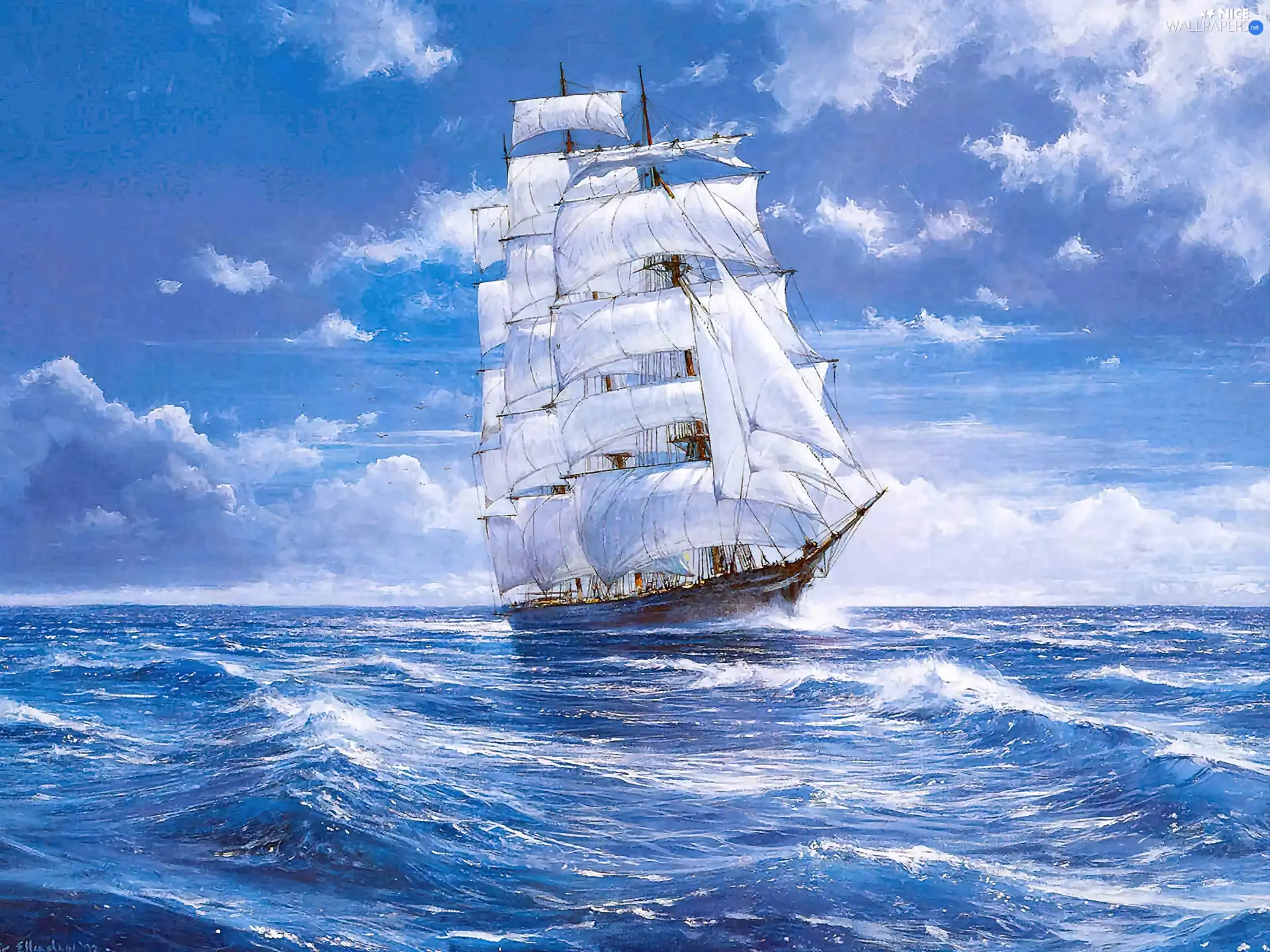 sailing vessel, sea