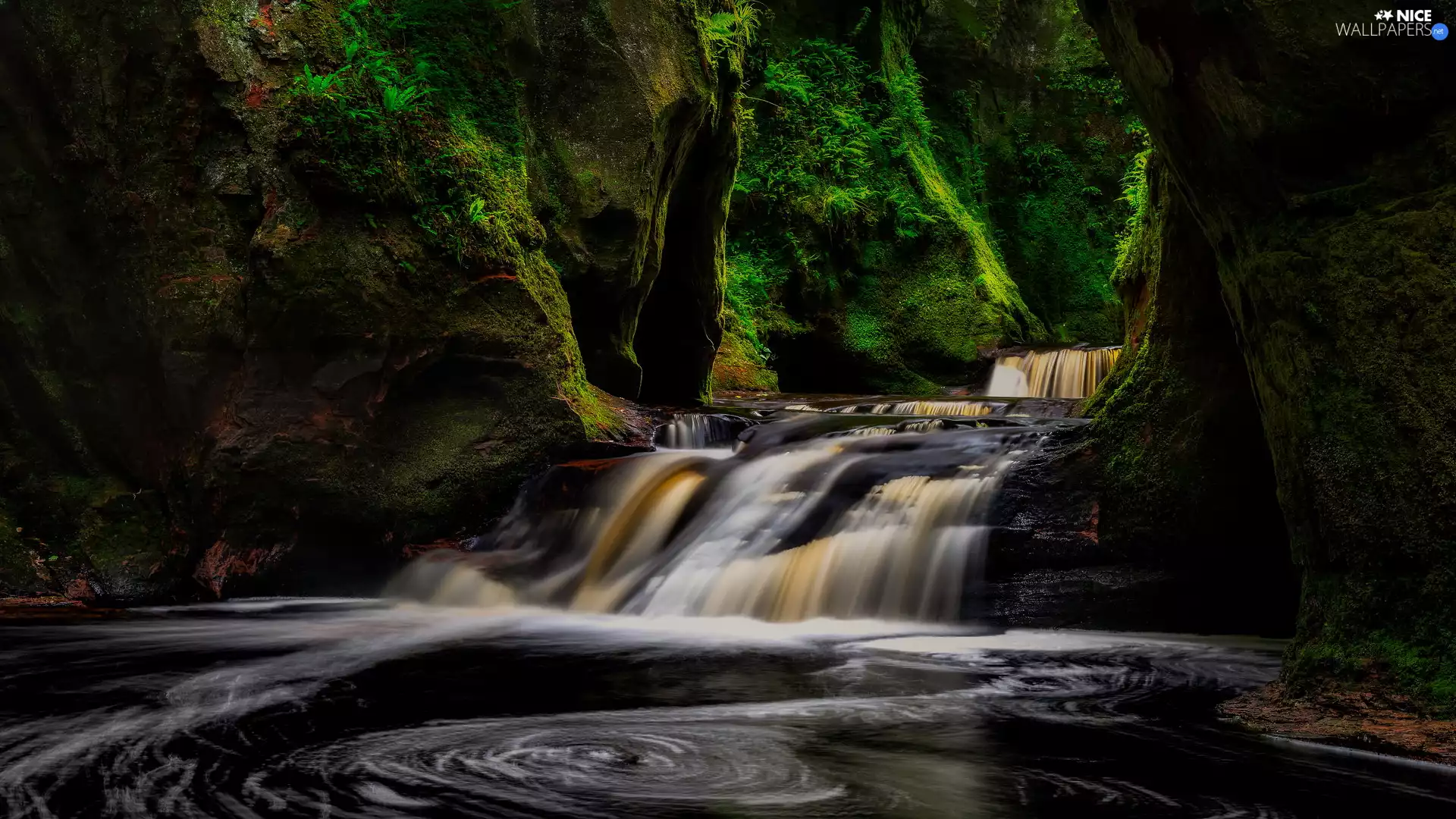 rocks, Carnock Burn River, canyon, Finnich Glen, Scotland