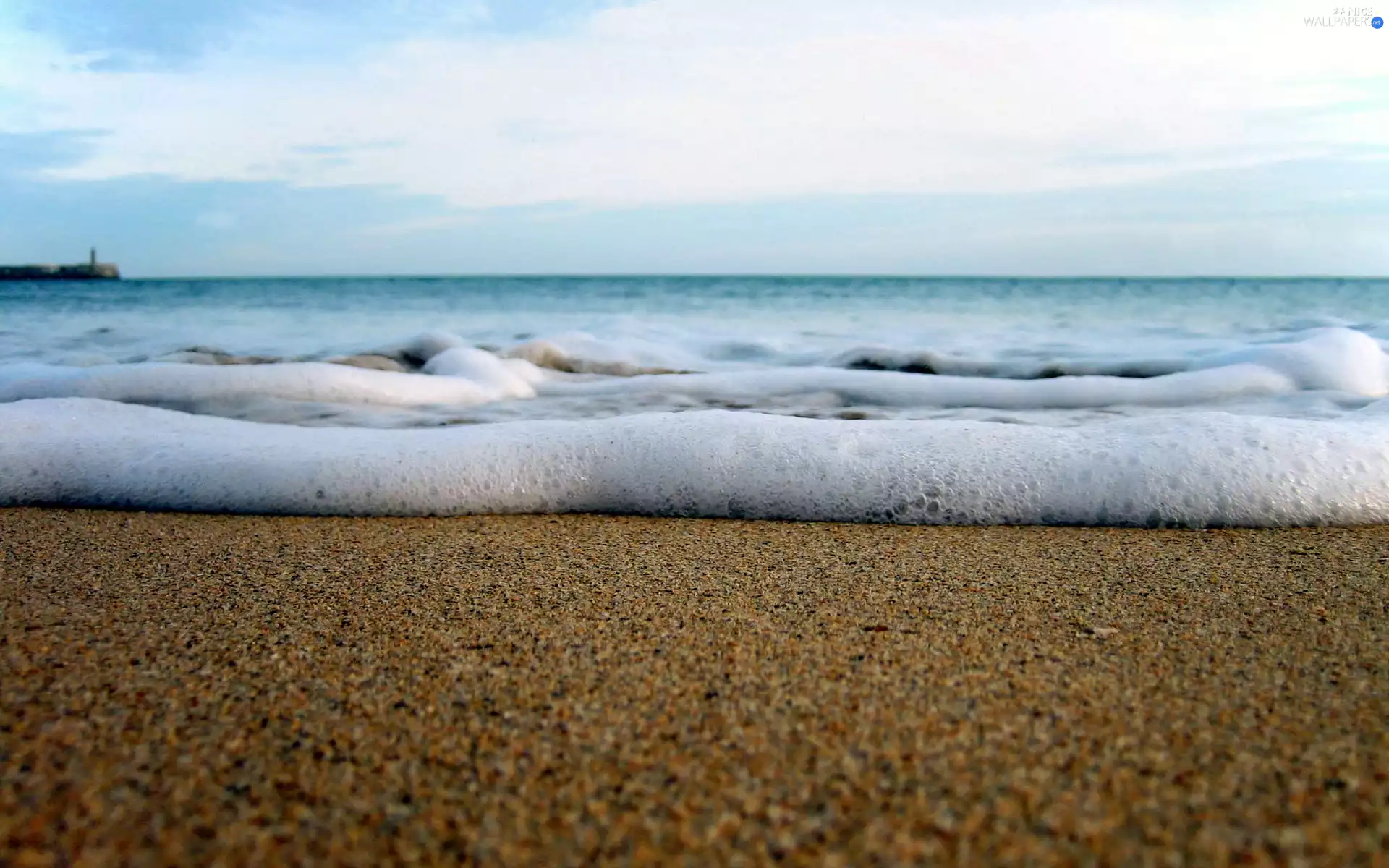 Beaches, foamed, Tides, sea