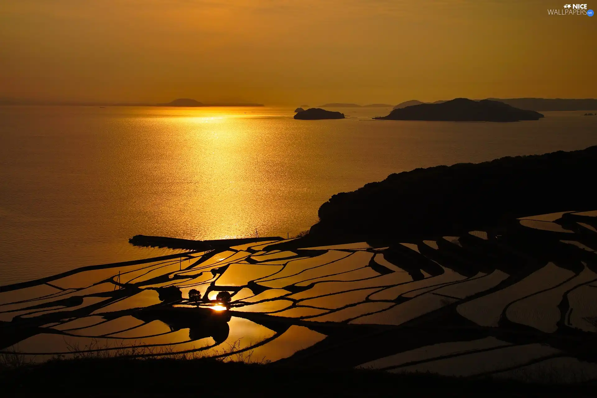 Island, Great Sunsets, sea