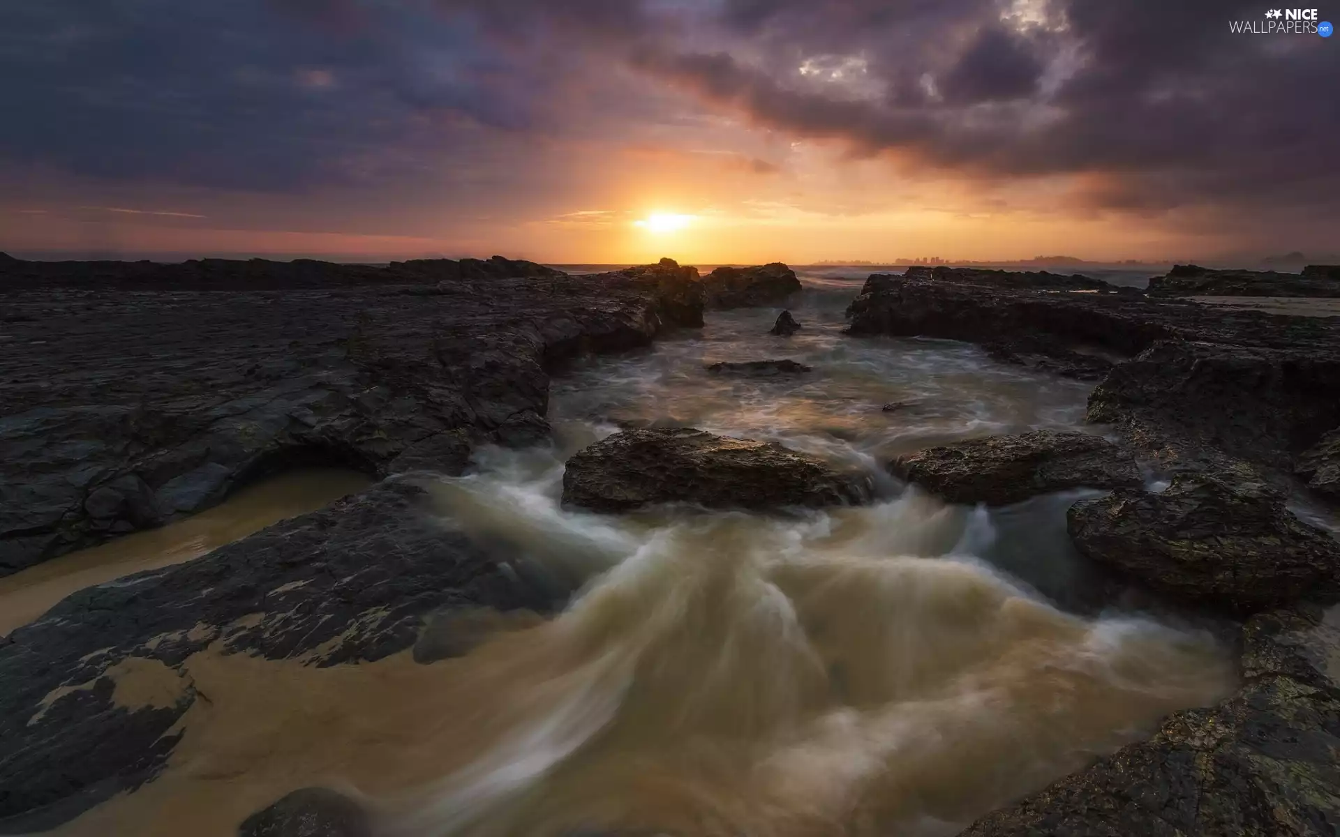 Great Sunsets, rocks, sea