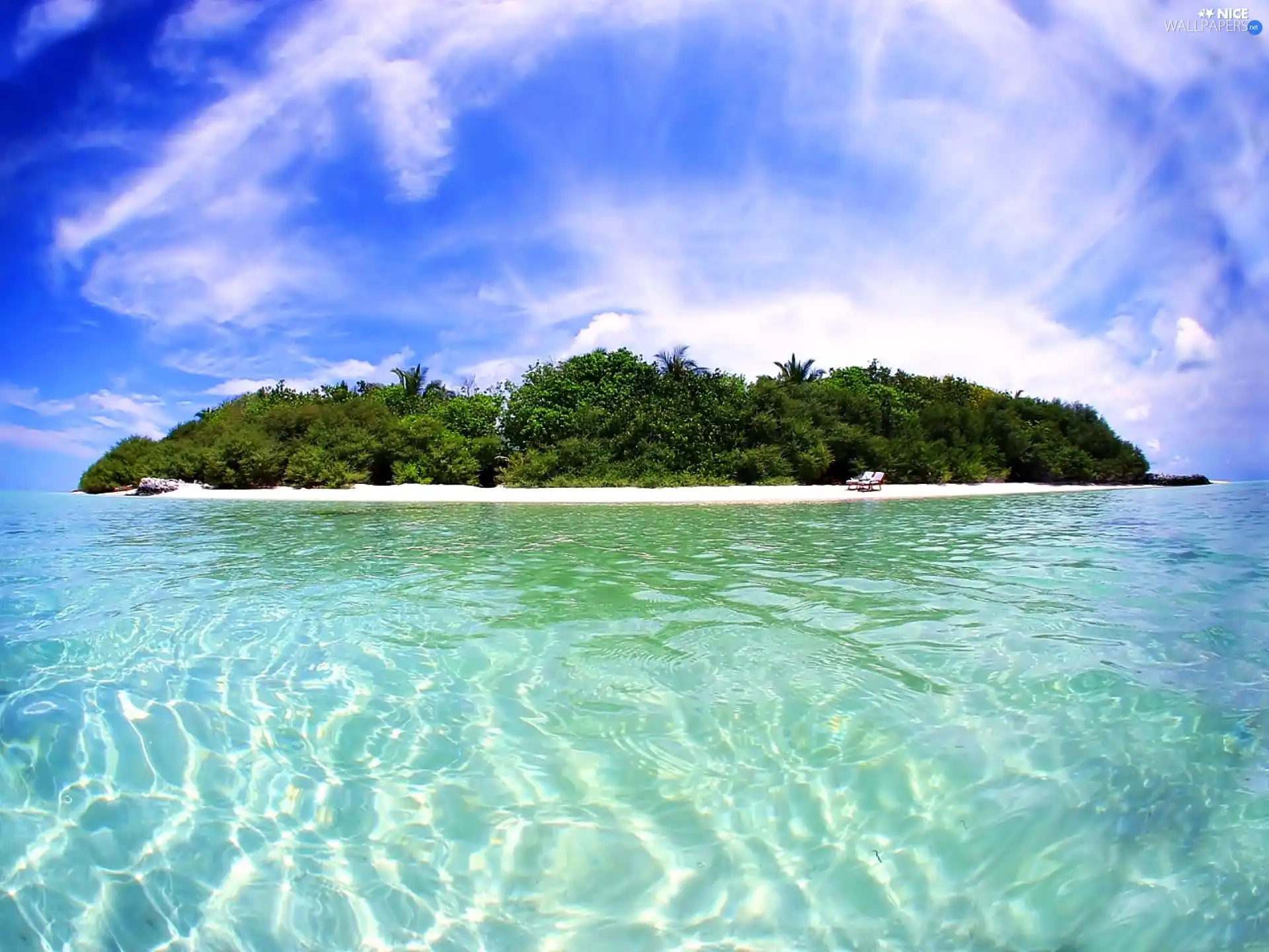 Islet, turquoise, sea, clean