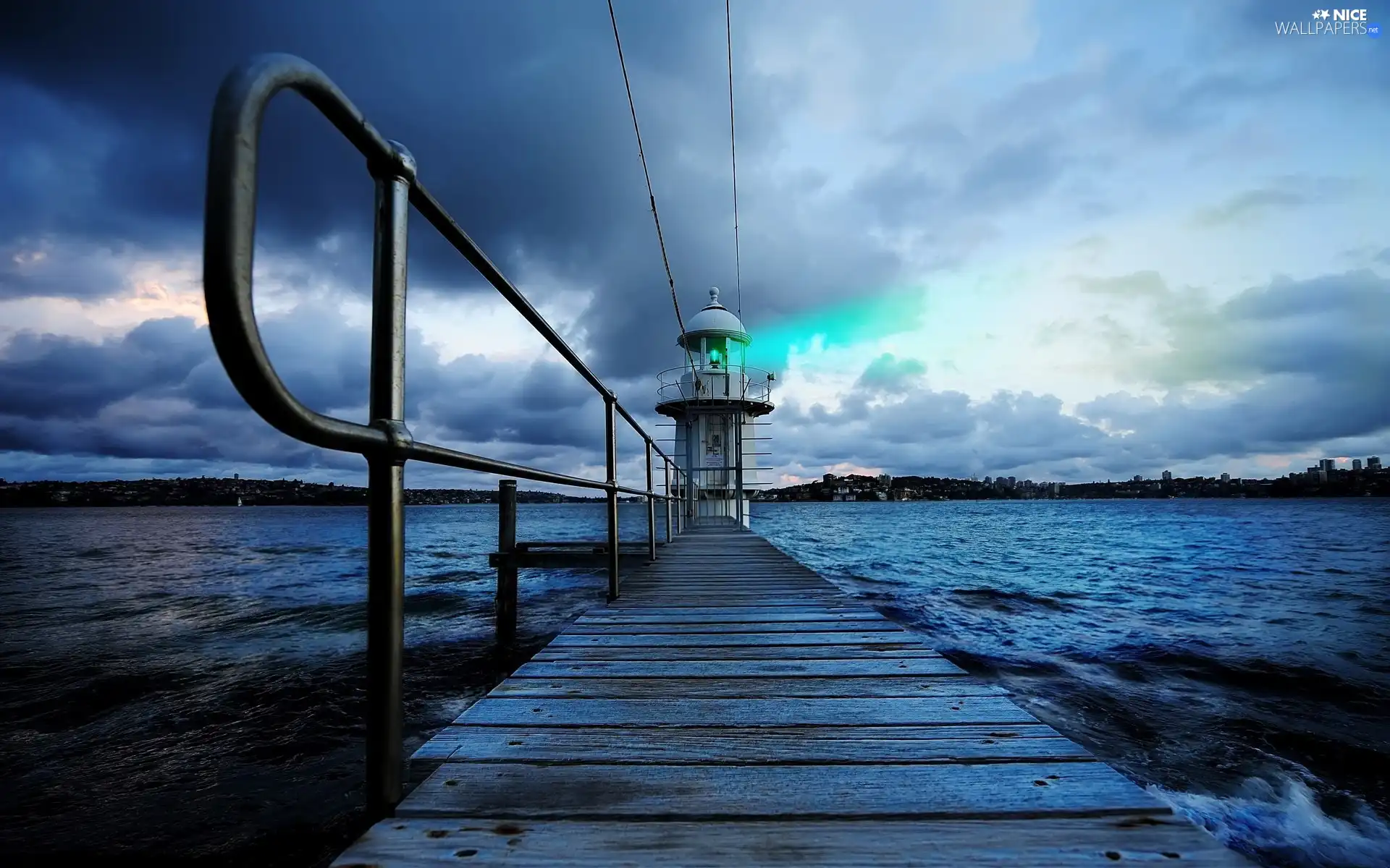 sea, Platform, Lighthouse