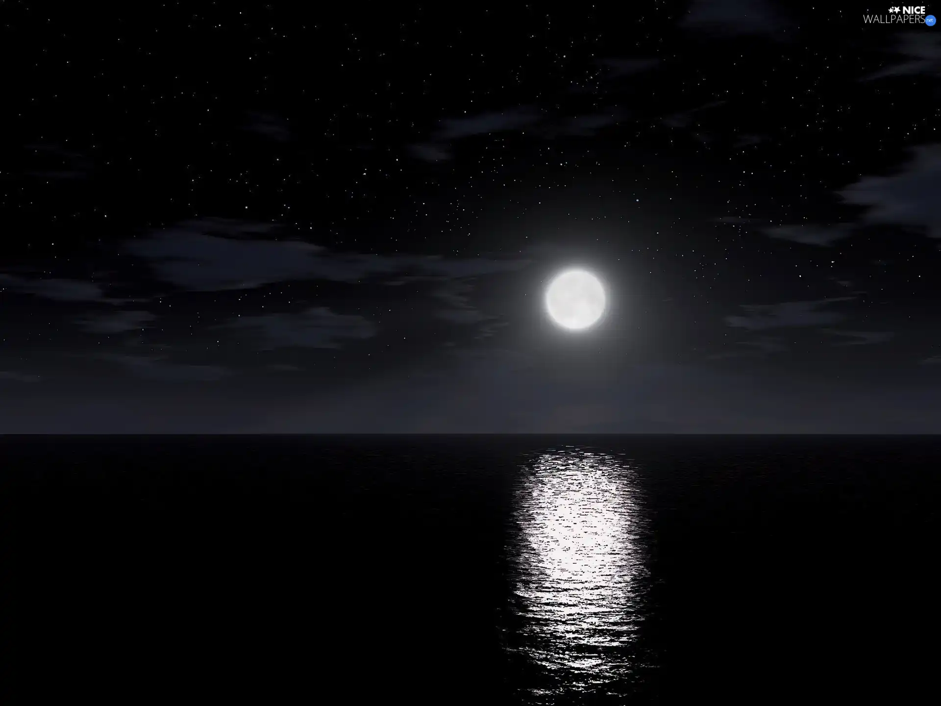 moon, full, sea, ##