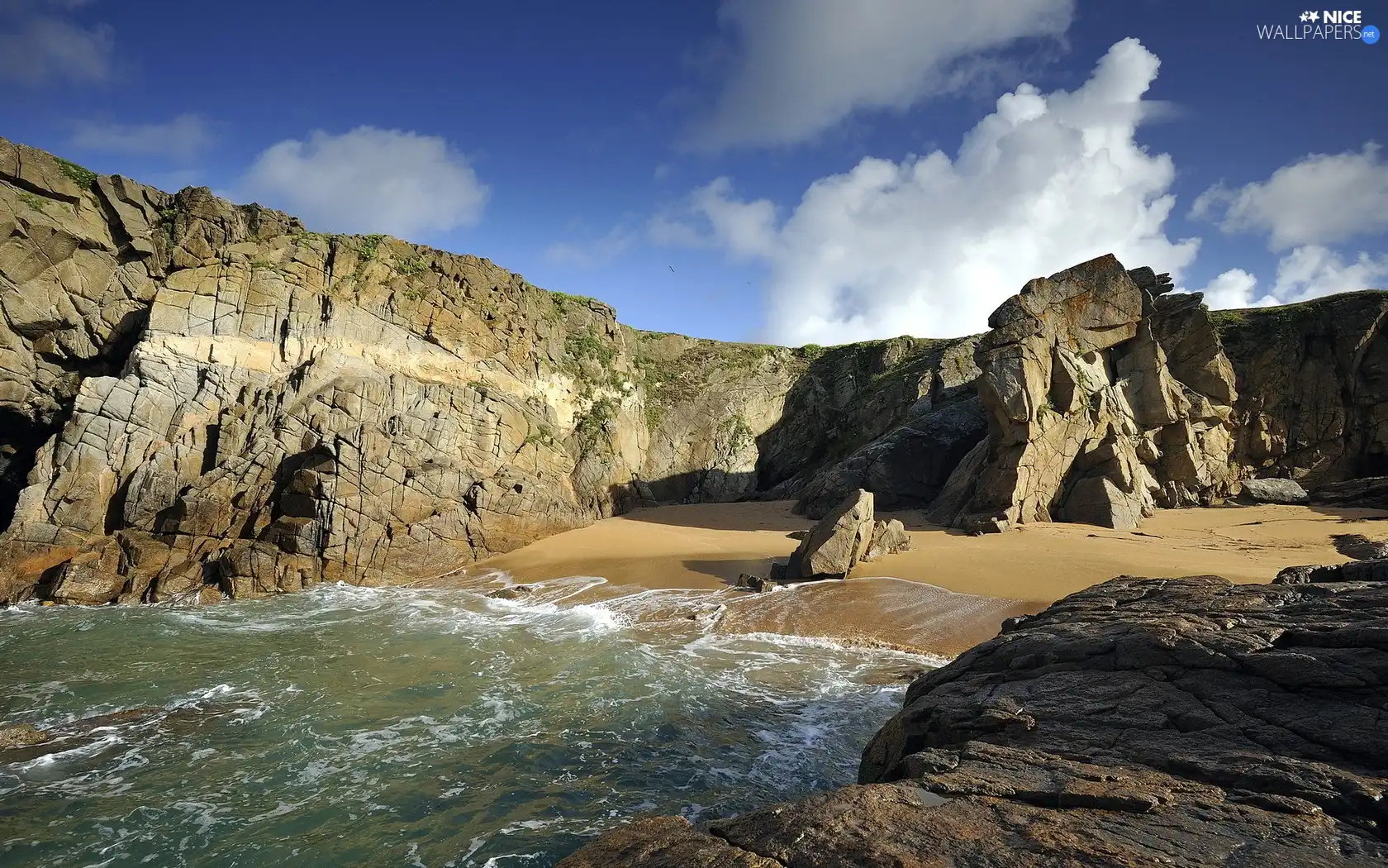 rocks, Beaches, sea, Gulf