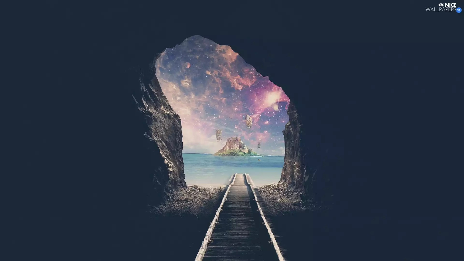 sea, fantasy, tunnel